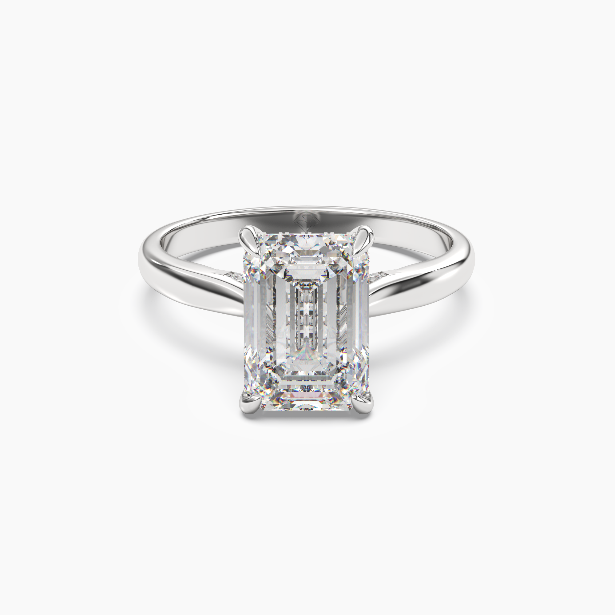 Genevieve 5 Carat Emerald Cut Solitaire Lab Grown Diamond Ring in 14K Yellow Gold - View 4