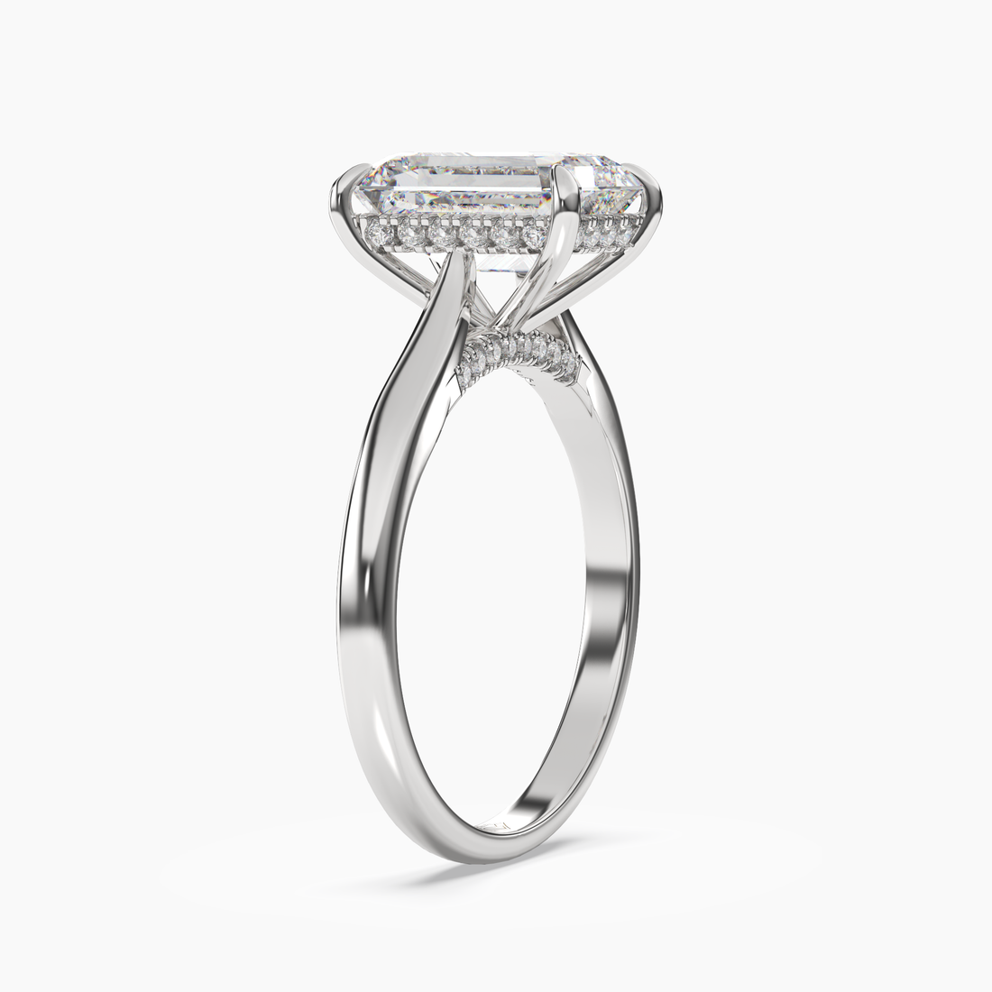 Genevieve 4.5 Carat Emerald Cut Solitaire Lab Grown Diamond Ring in 14K Rose Gold - View 5
