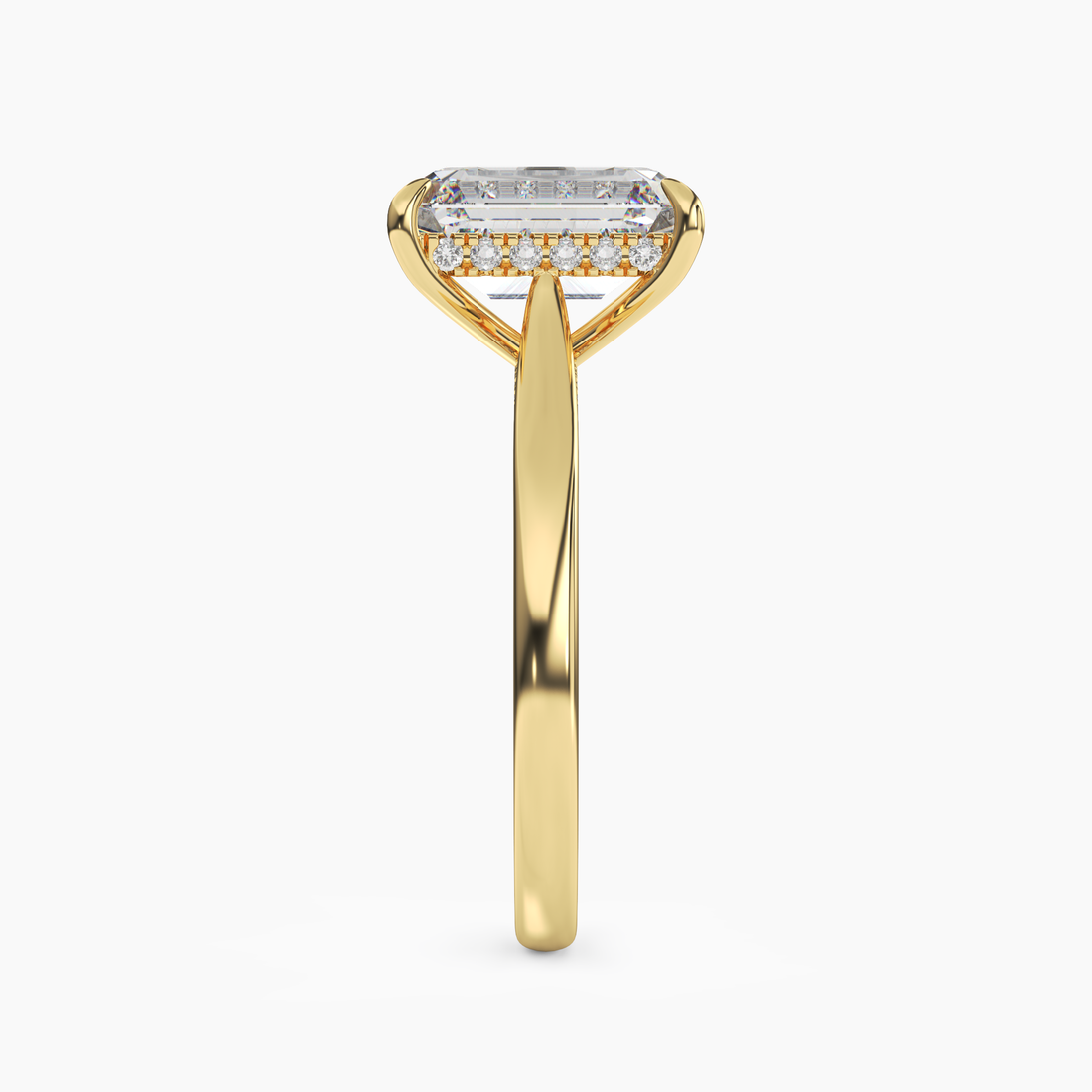 Genevieve 5 Carat Emerald Cut Solitaire Lab Grown Diamond Ring in 14K White Gold - View 6