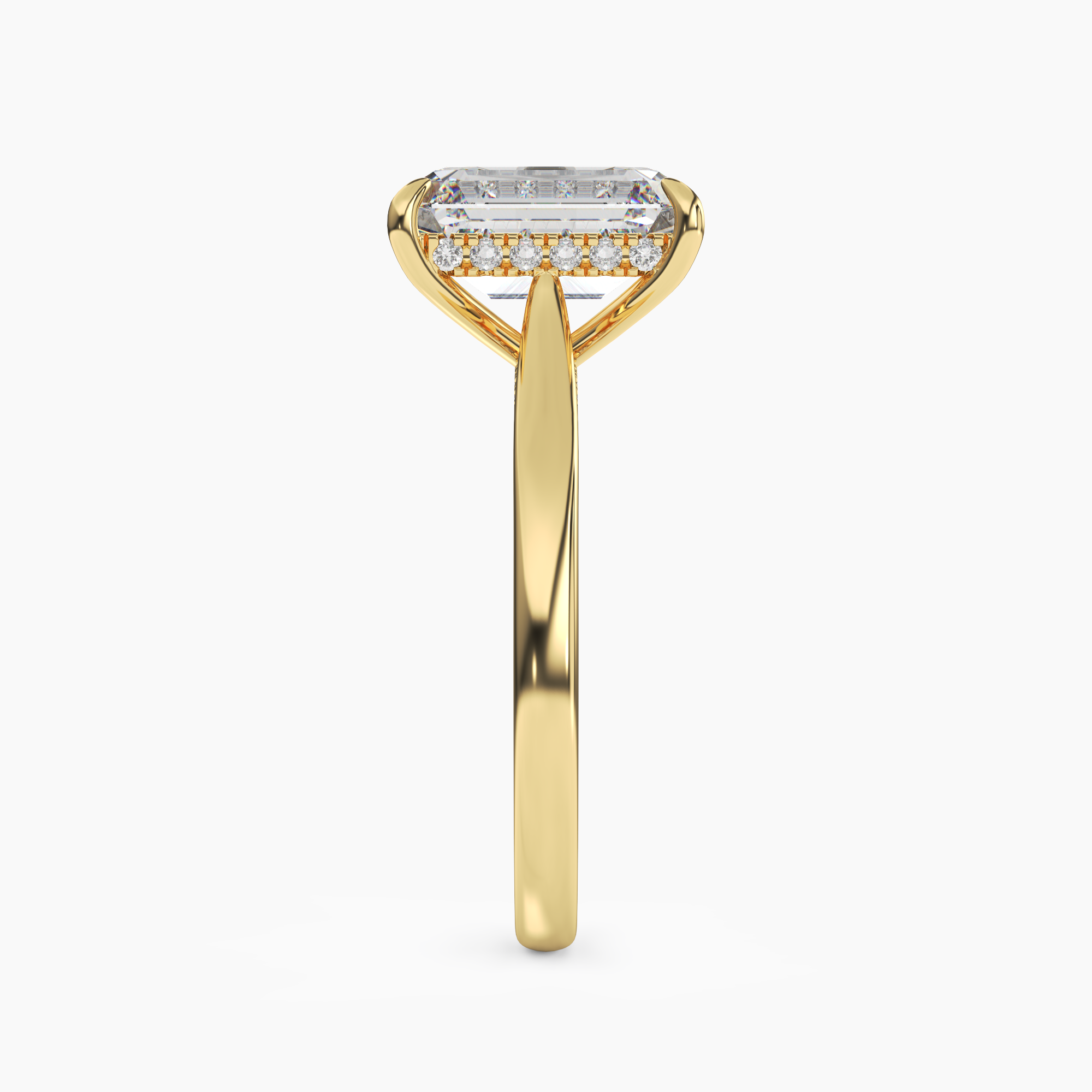 Genevieve 5 Carat Emerald Cut Solitaire Lab Grown Diamond Ring in 14K White Gold - View 6