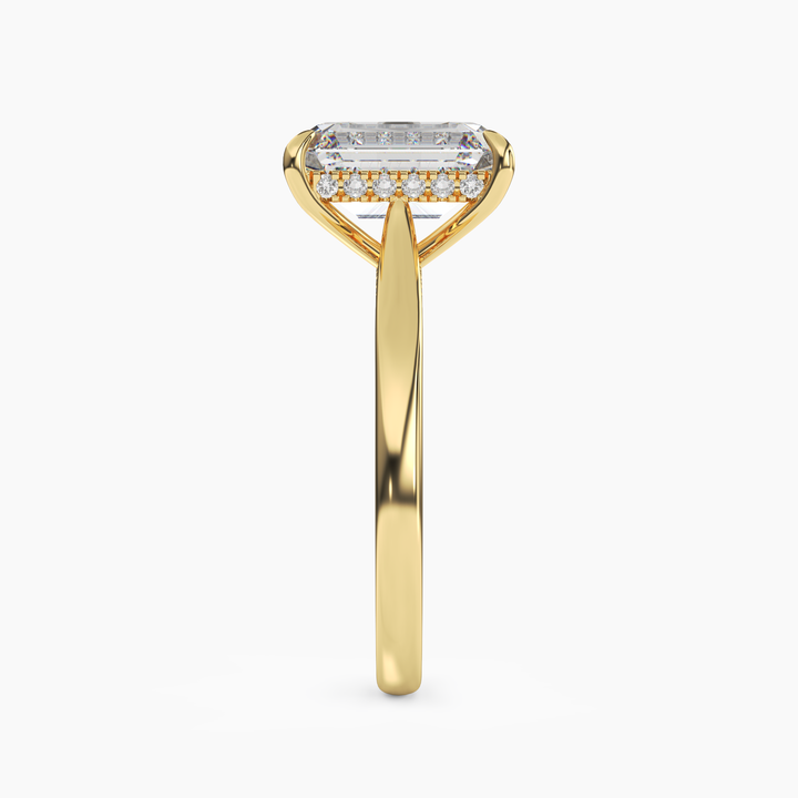 Genevieve 2 Carat Emerald Cut Solitaire Lab Grown Diamond Ring in 18K Rose Gold - View 9