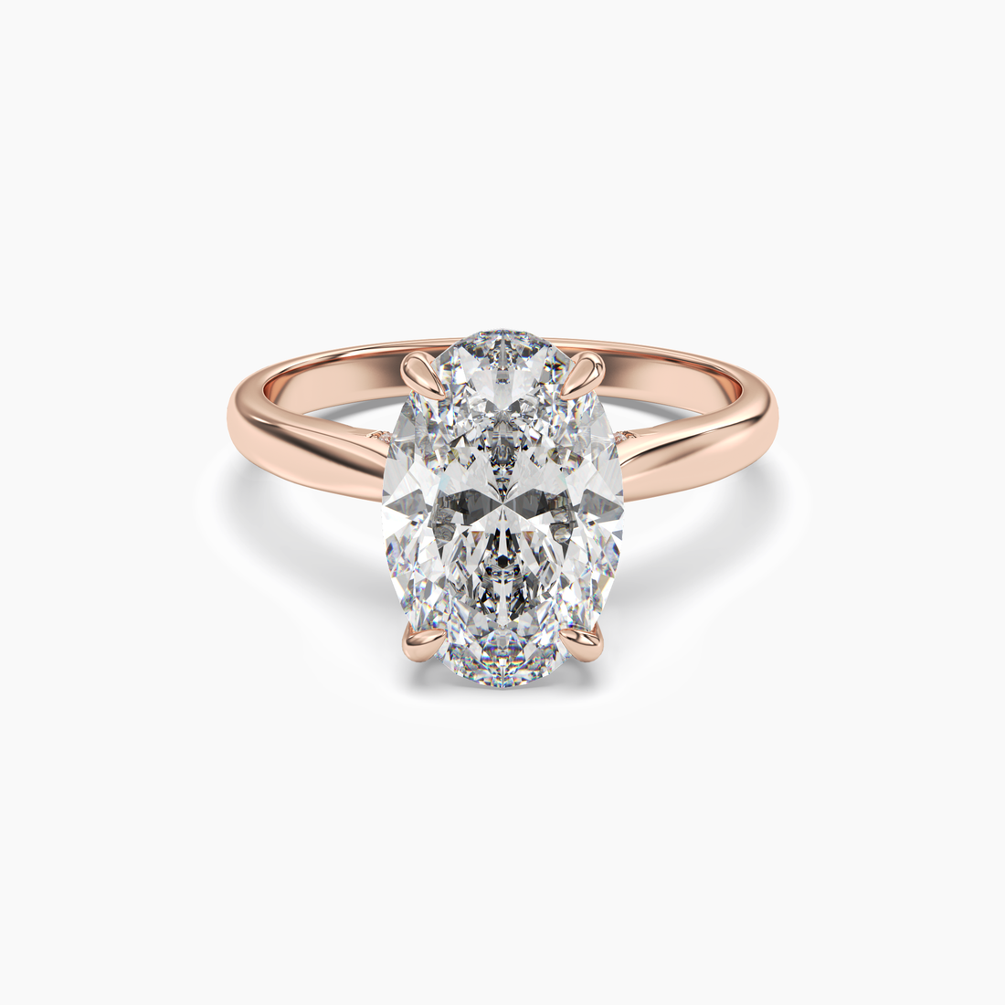 Genevieve 2 Carat Oval Cut Solitaire Lab Grown Diamond Ring in 10K Yellow Gold - View 7