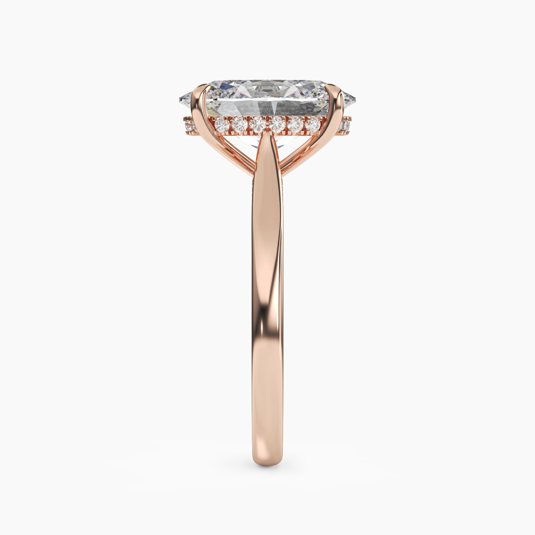 Genevieve 5 Carat Oval Cut Solitaire Lab Grown Diamond Ring in 10K White Gold - View 9