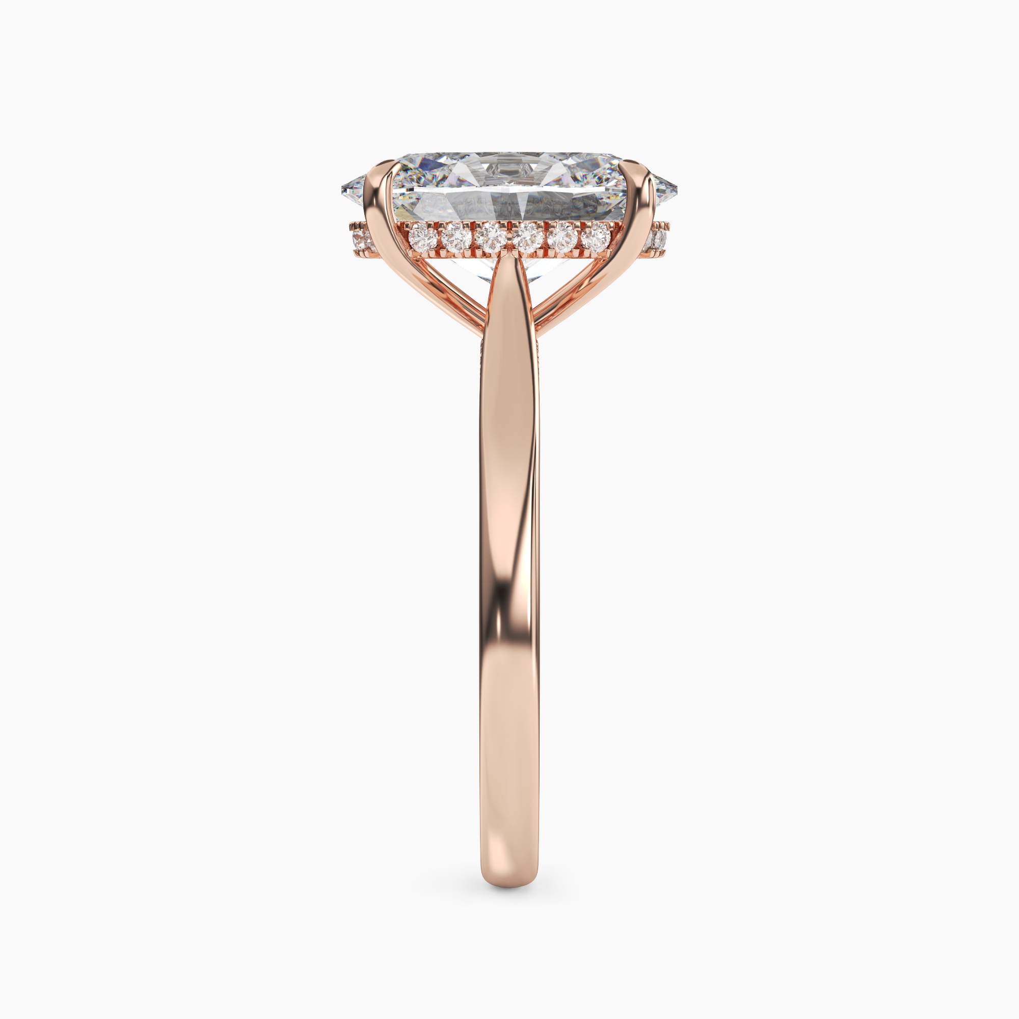 Genevieve 1 Carat Oval Cut Solitaire Lab Grown Diamond Ring in 10K White Gold - View 9