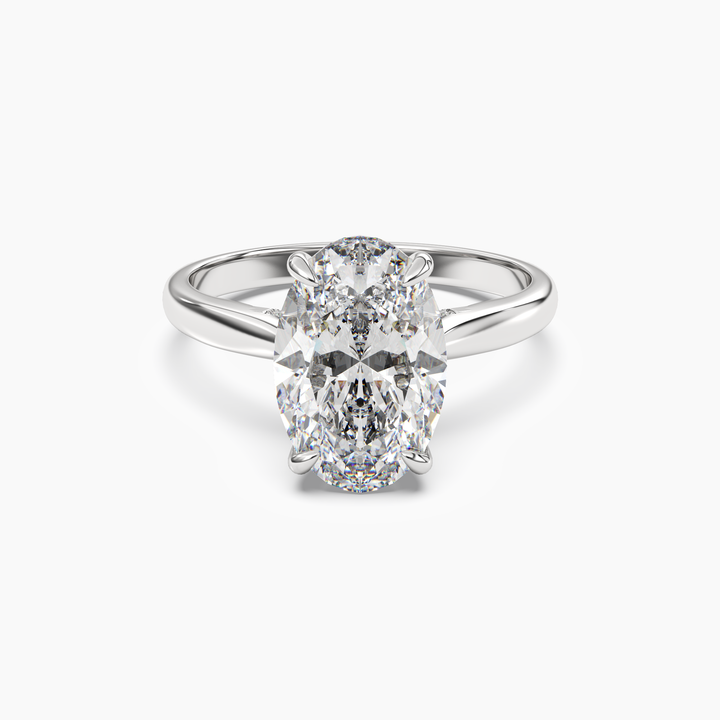 Genevieve 4.5 Carat Oval Cut Solitaire Lab Grown Diamond Ring in Silver