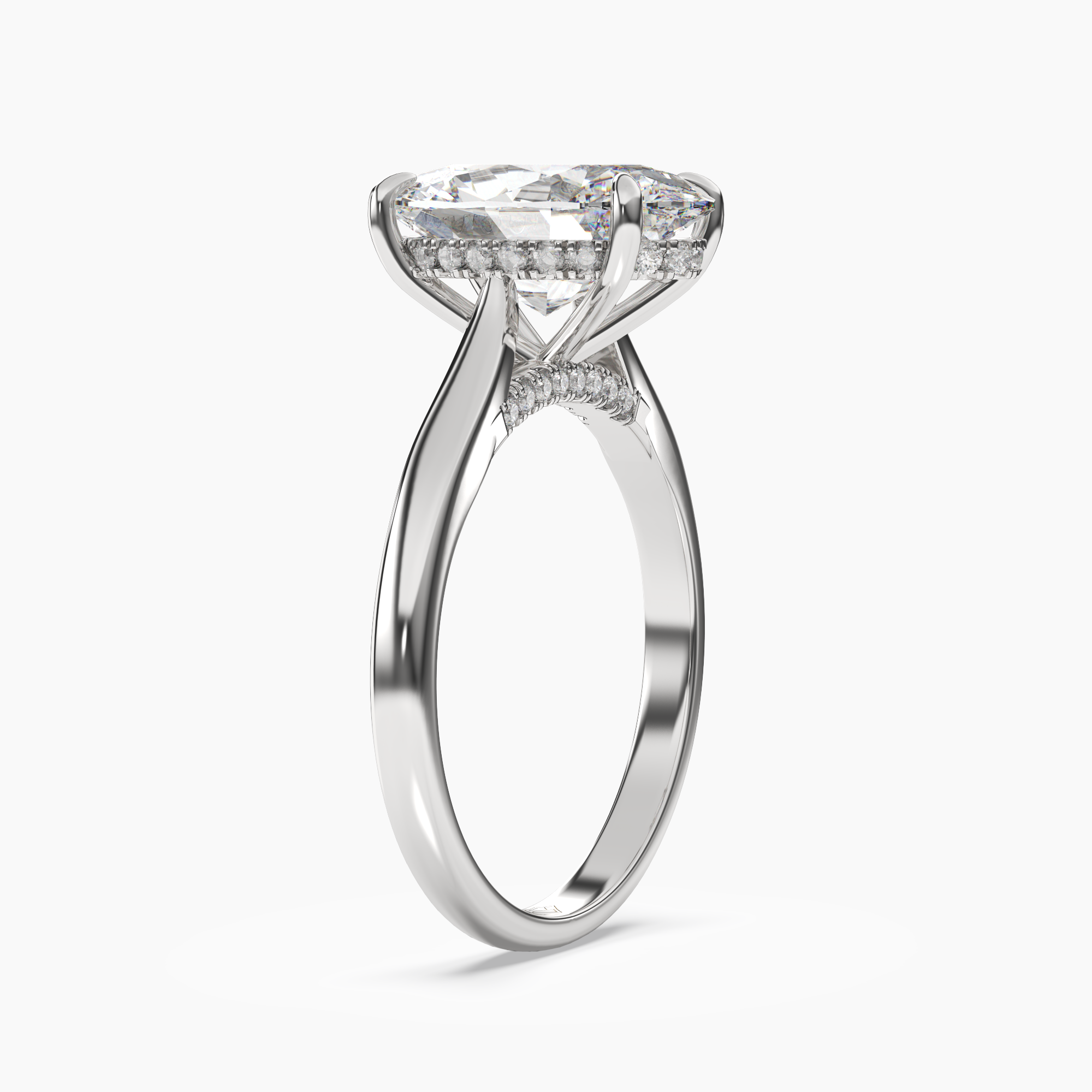 Genevieve 4 Carat Oval Cut Solitaire Lab Grown Diamond Ring in 18K White Gold - View 2