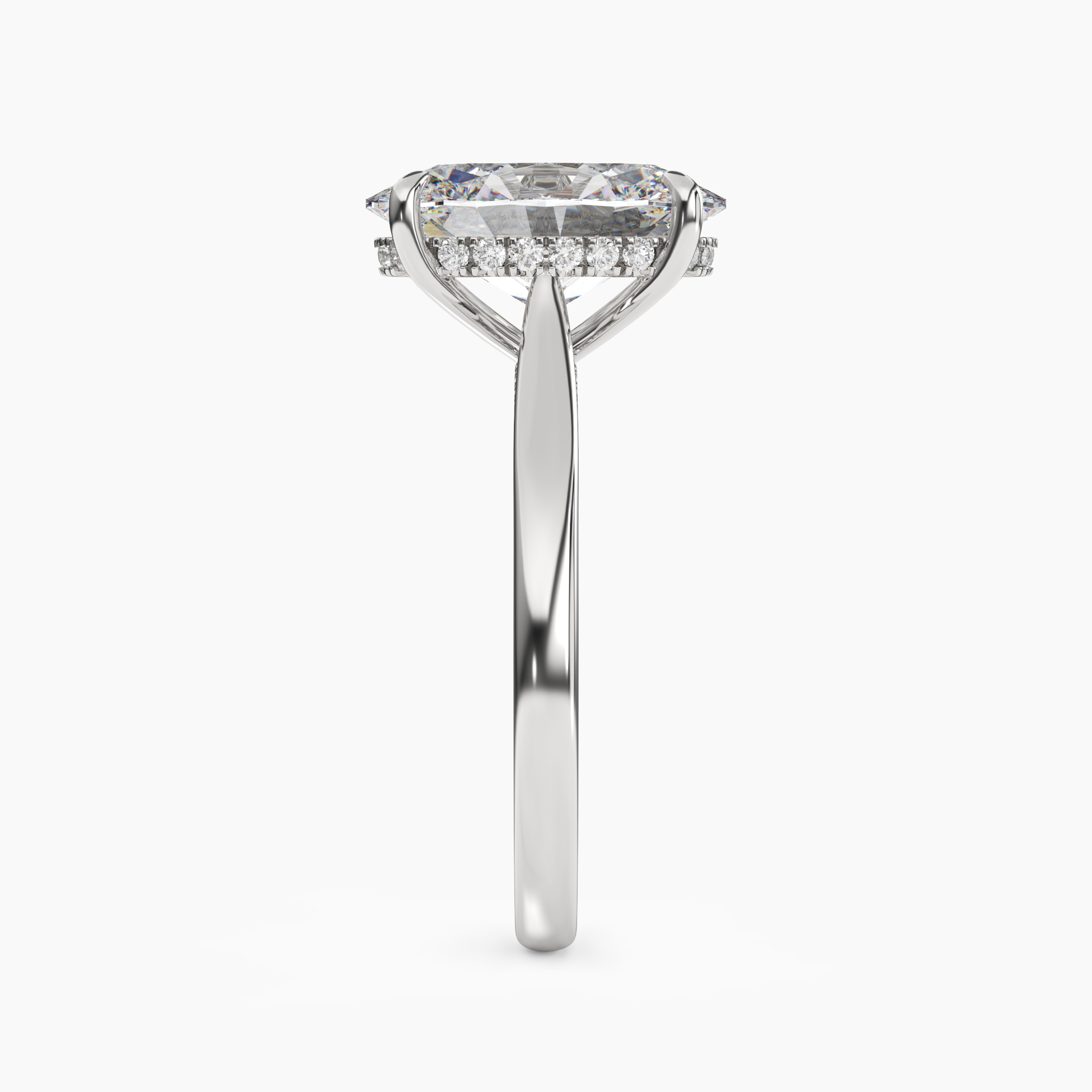 Genevieve 5 Carat Oval Cut Solitaire Lab Grown Diamond Ring in 14K Yellow Gold - View 6