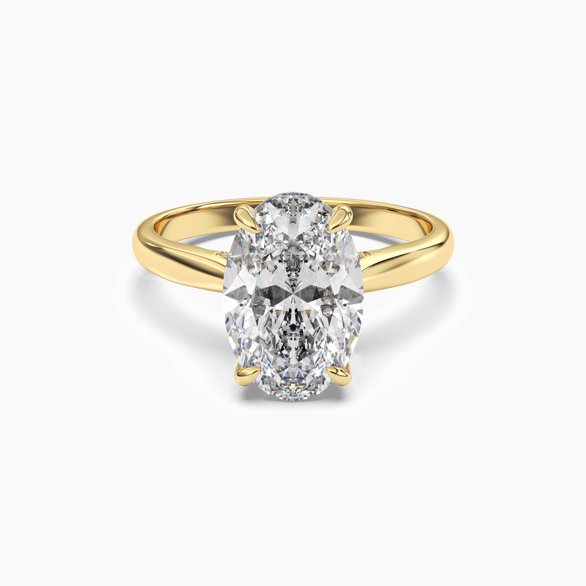 Genevieve 1 Carat Oval Cut Solitaire Lab Grown Diamond Ring in 10K Yellow Gold