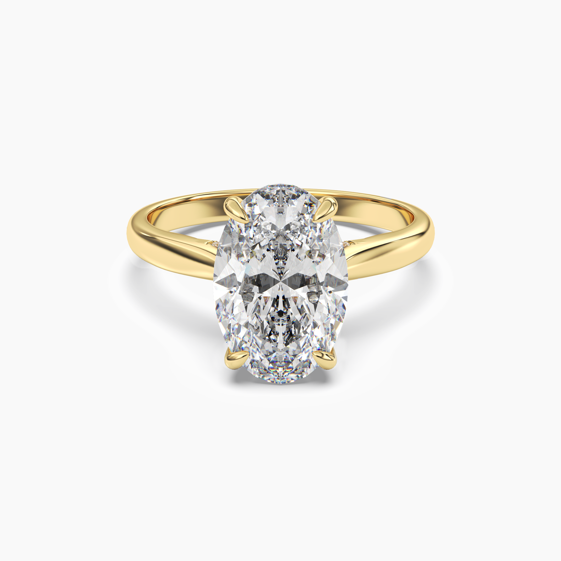 Genevieve 1.5 Carat Oval Cut Solitaire Lab Grown Diamond Ring in 18K Yellow Gold