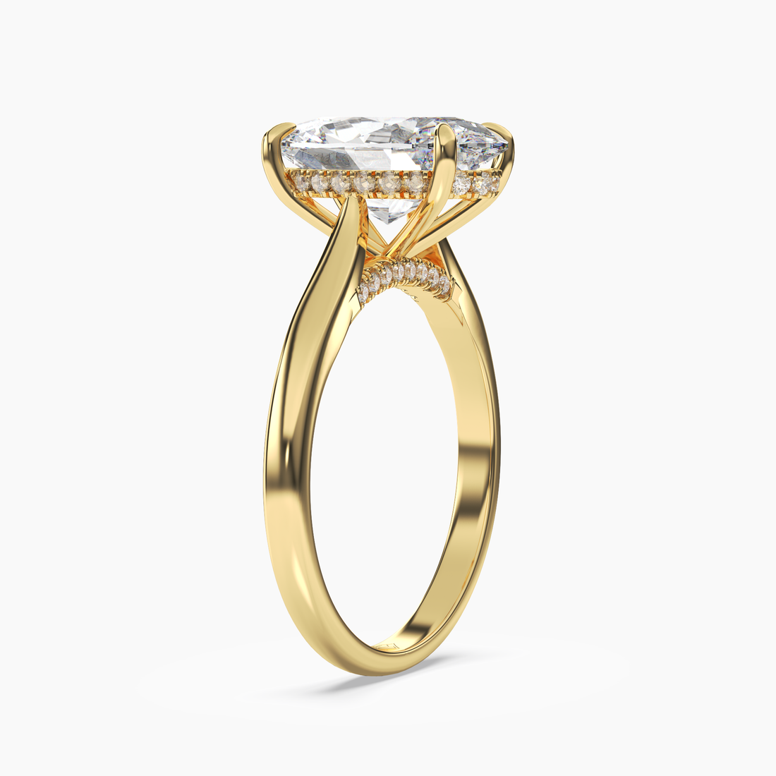 Genevieve 2 Carat Oval Cut Solitaire Lab Grown Diamond Ring in 14K Yellow Gold - View 2