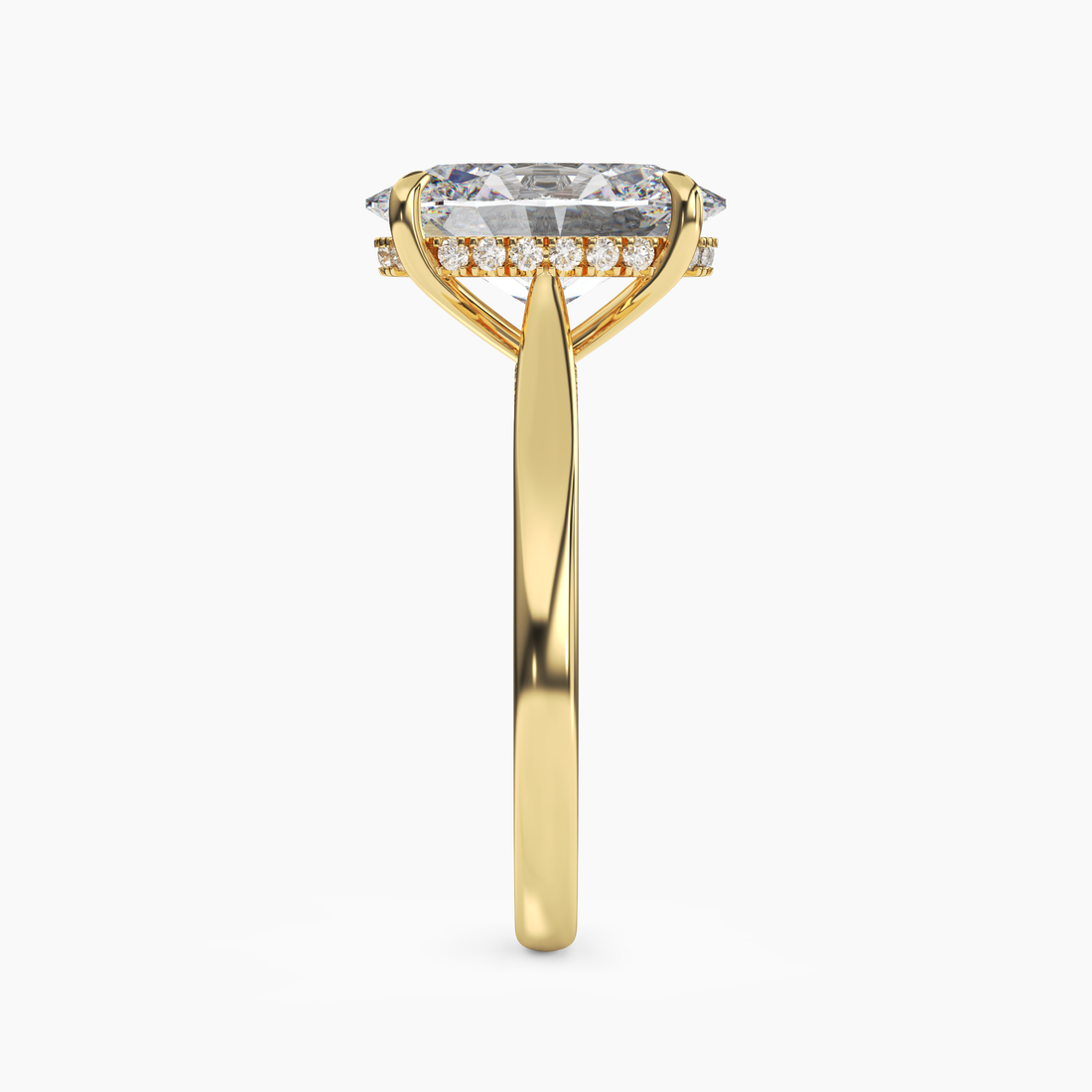 Genevieve 3.5 Carat Oval Cut Solitaire Lab Grown Diamond Ring in 10K Rose Gold - View 9