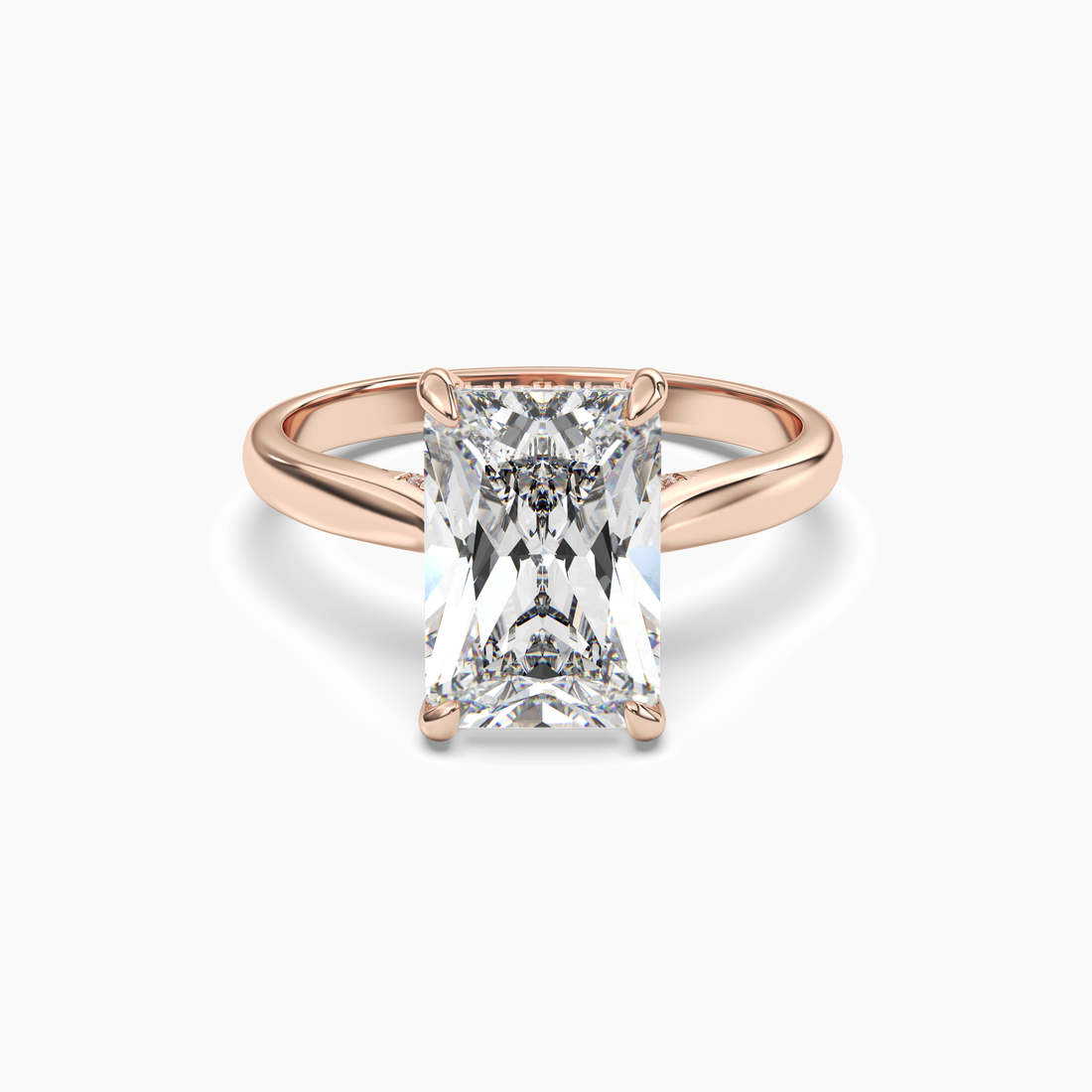 Genevieve 3 Carat Radiant Cut Solitaire Lab Grown Diamond Ring in 10K White Gold - View 7