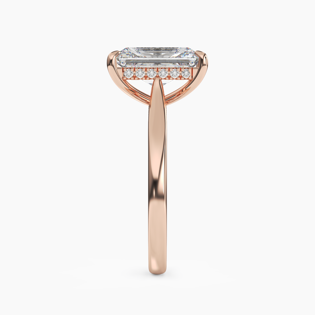 Genevieve 4 Carat Radiant Cut Solitaire Lab Grown Diamond Ring in Silver - View 9