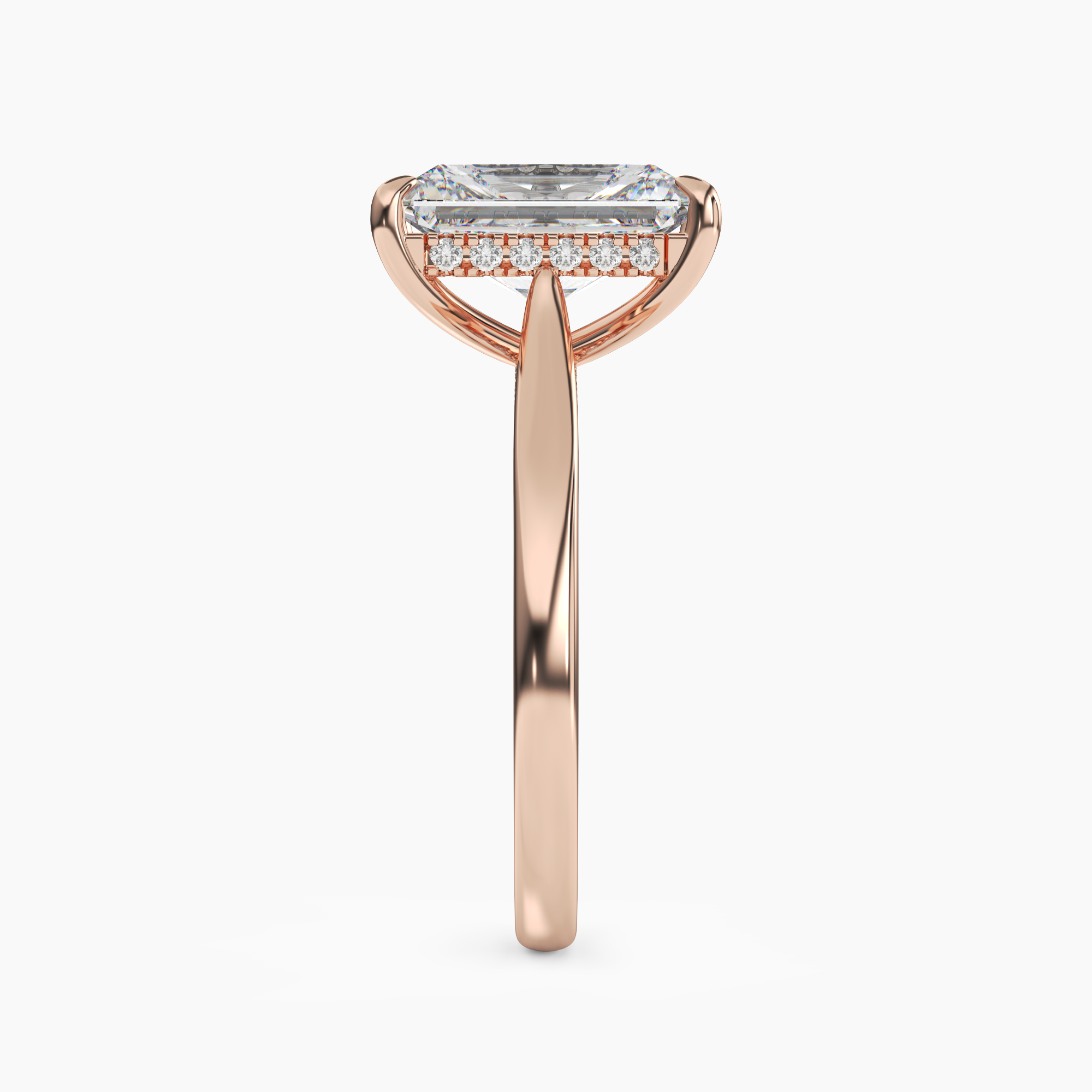 Genevieve 1 Carat Radiant Cut Solitaire Lab Grown Diamond Ring in 14K White Gold - View 9