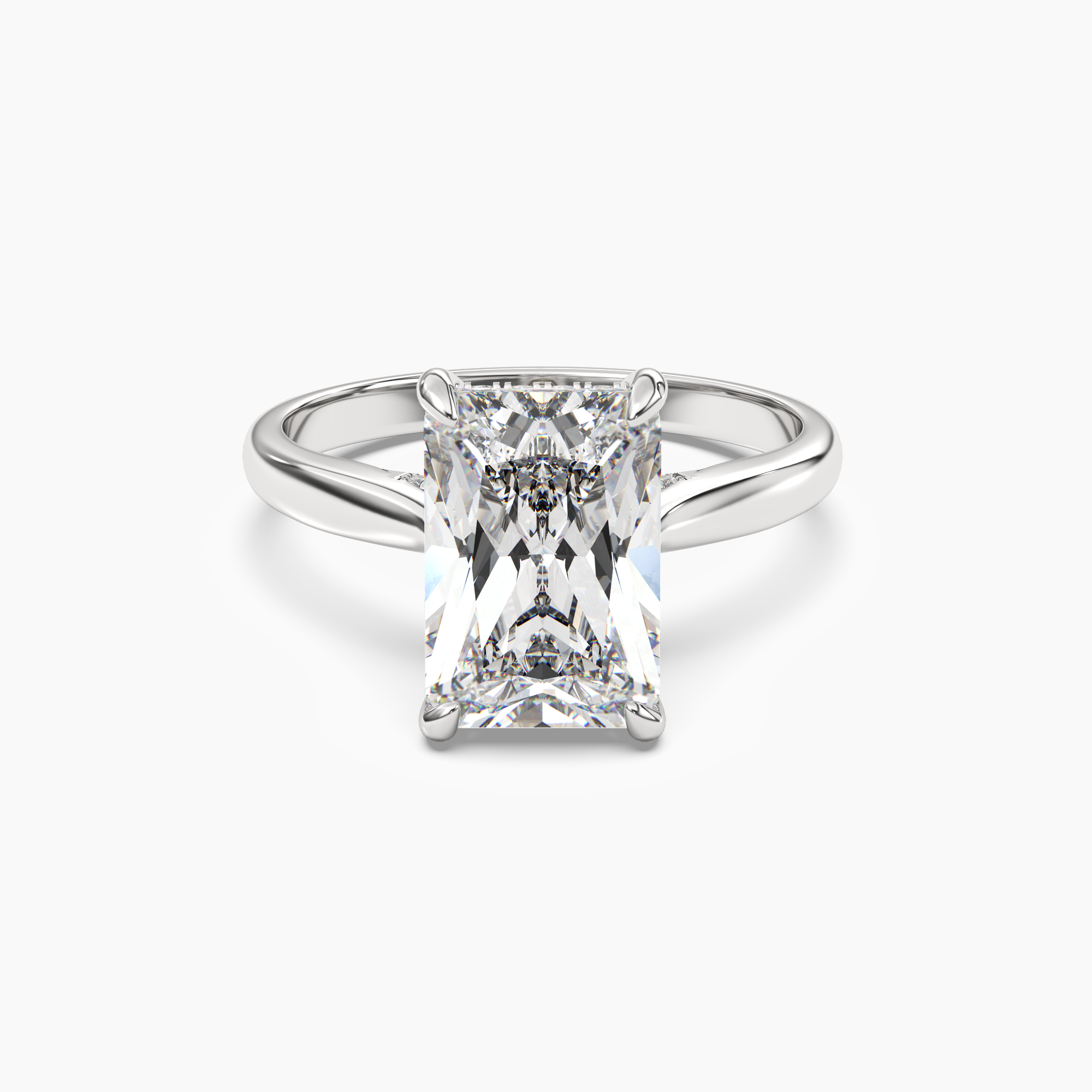 Genevieve 3 Carat Radiant Cut Solitaire Lab Grown Diamond Ring in 10K White Gold