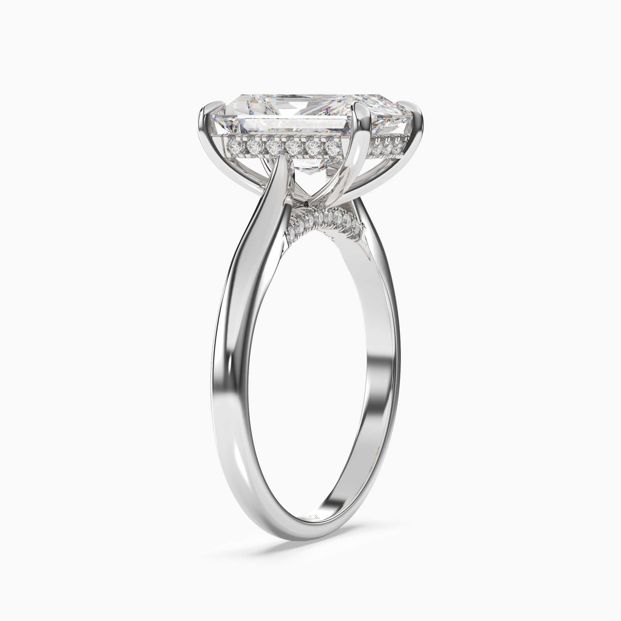 Genevieve 2.5 Carat Radiant Cut Solitaire Lab Grown Diamond Ring in Silver - View 2