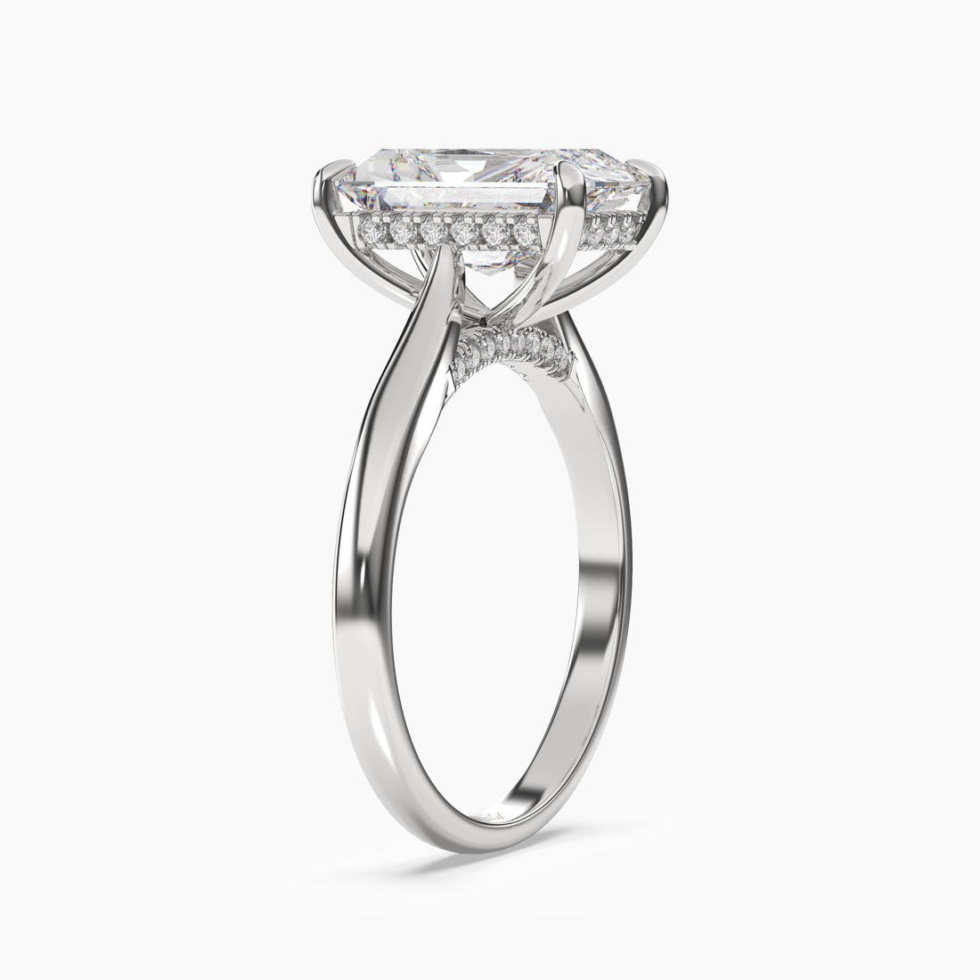Genevieve 5 Carat Radiant Cut Solitaire Lab Grown Diamond Ring in 14K Yellow Gold - View 5