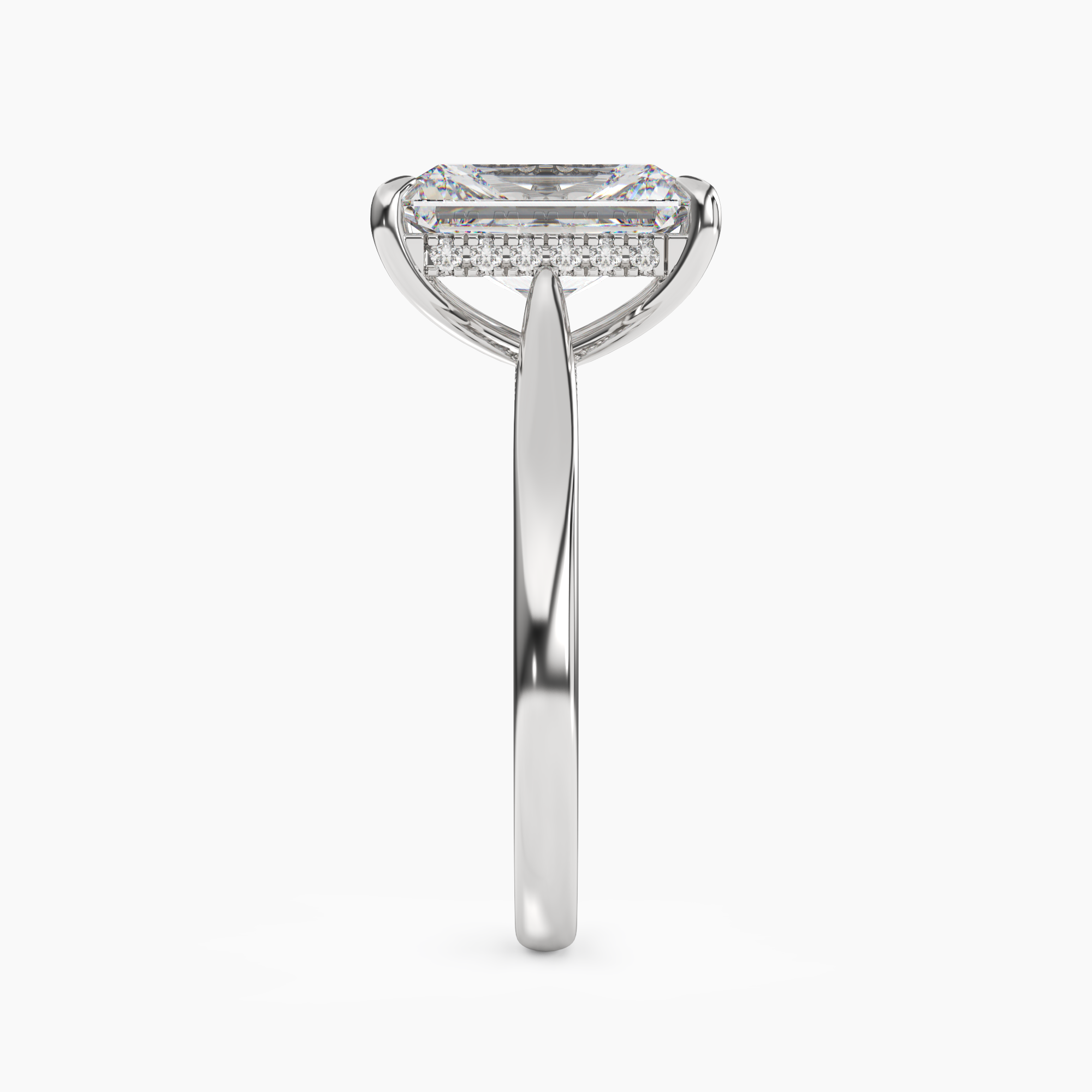 Genevieve 5 Carat Radiant Cut Solitaire Lab Grown Diamond Ring in 14K White Gold - View 3