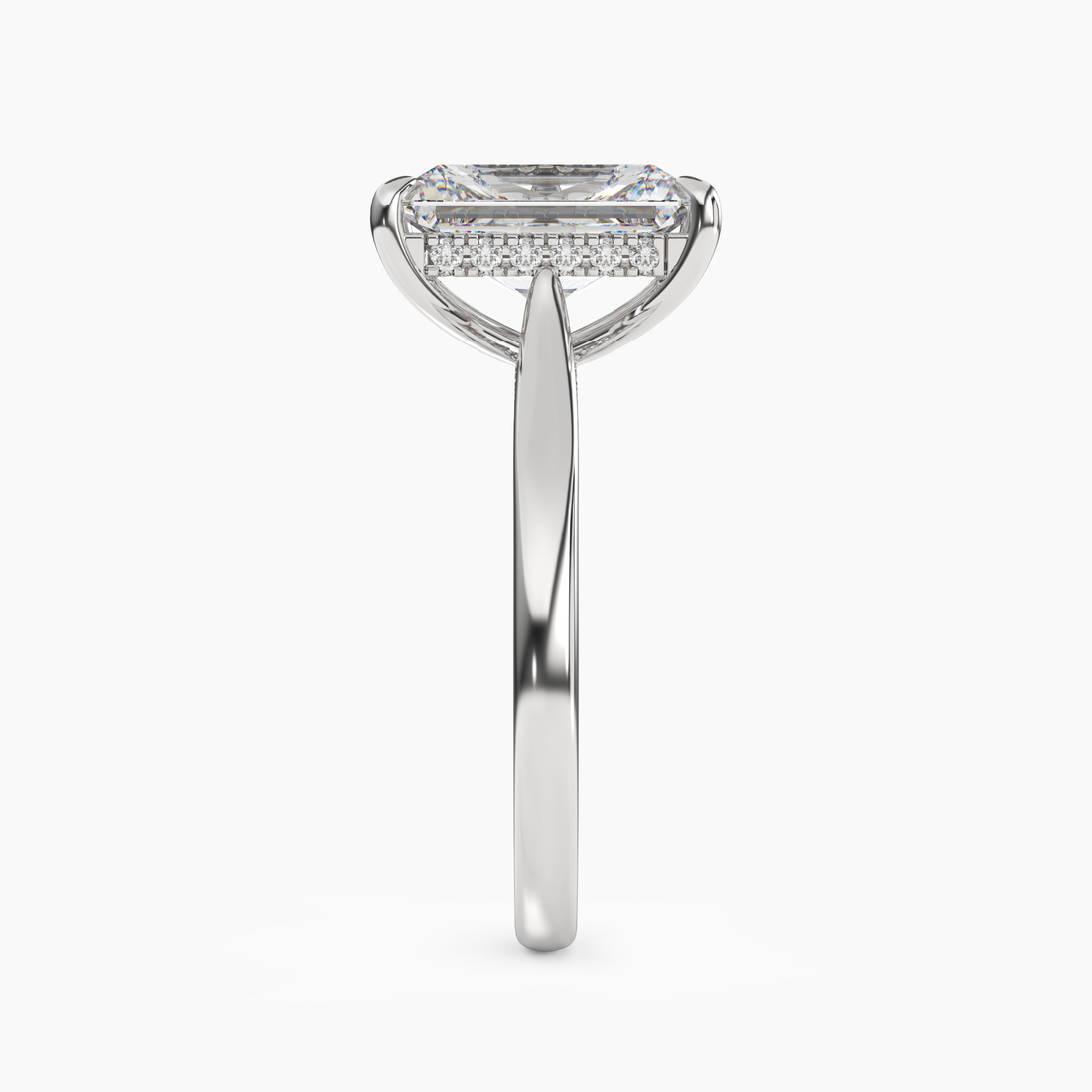 Genevieve 3.5 Carat Radiant Cut Solitaire Lab Grown Diamond Ring in Silver - View 3