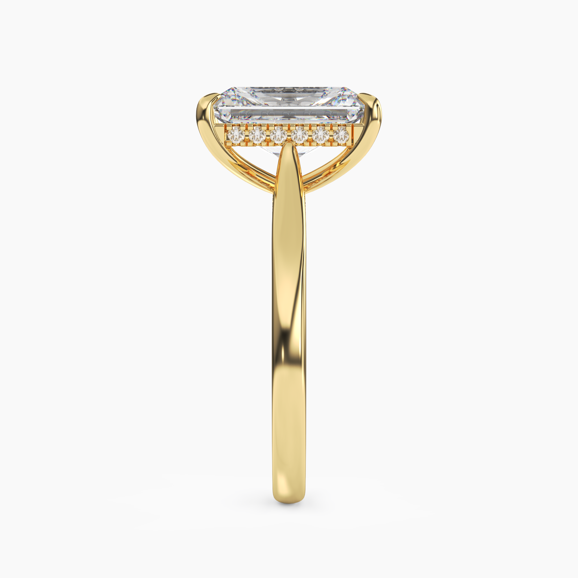 Genevieve 3 Carat Radiant Cut Solitaire Lab Grown Diamond Ring in Silver - View 6