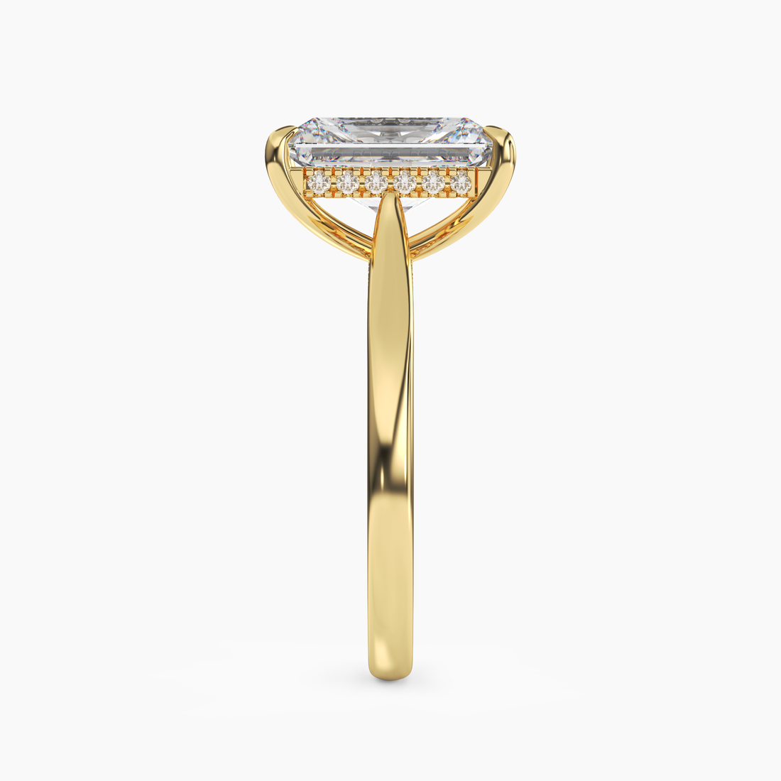 Genevieve 5 Carat Radiant Cut Solitaire Lab Grown Diamond Ring in Silver - View 6