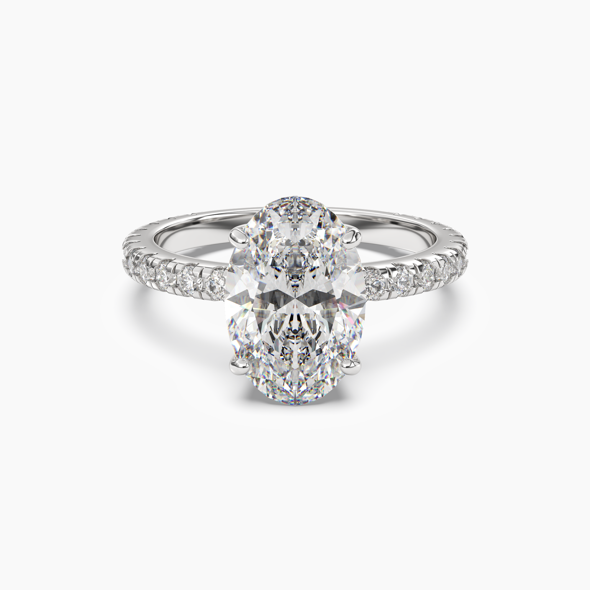 Aurora 2.5 Carat Oval Cut Pave Lab Grown Diamond Ring in 10K Rose Gold - View 4