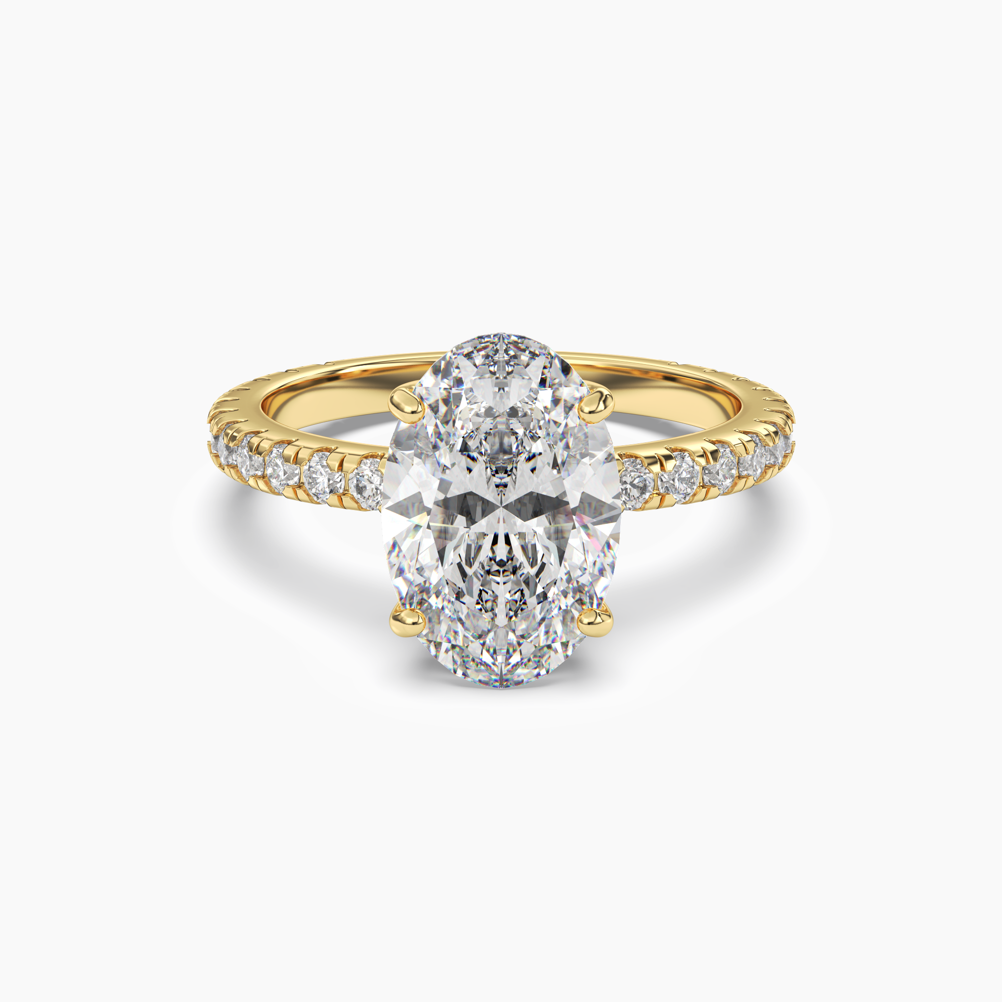 Aurora 5 Carat Oval Cut Pave Lab Grown Diamond Ring in 14K Rose Gold - View 7