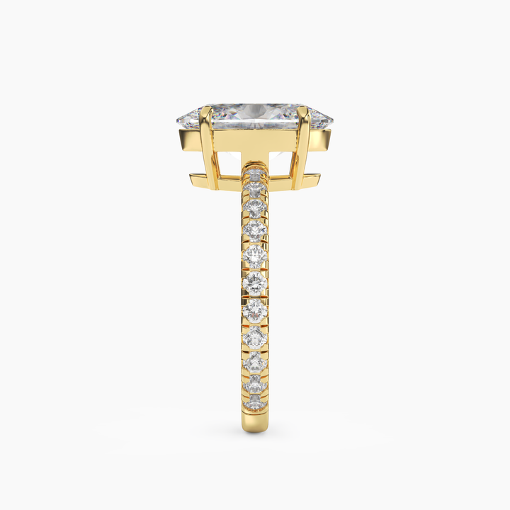 Aurora 5 Carat Oval Cut Pave Lab Grown Diamond Ring in 14K Rose Gold - View 9