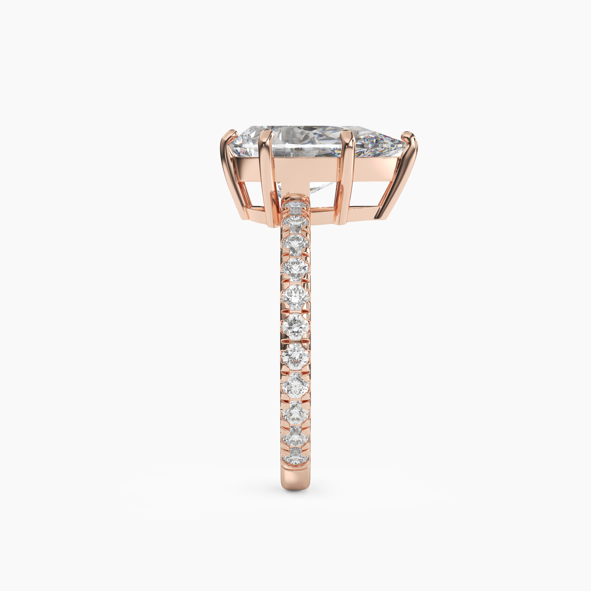 Aurora 5 Carat Pear Cut Pave Lab Grown Diamond Ring in 10K White Gold - View 9