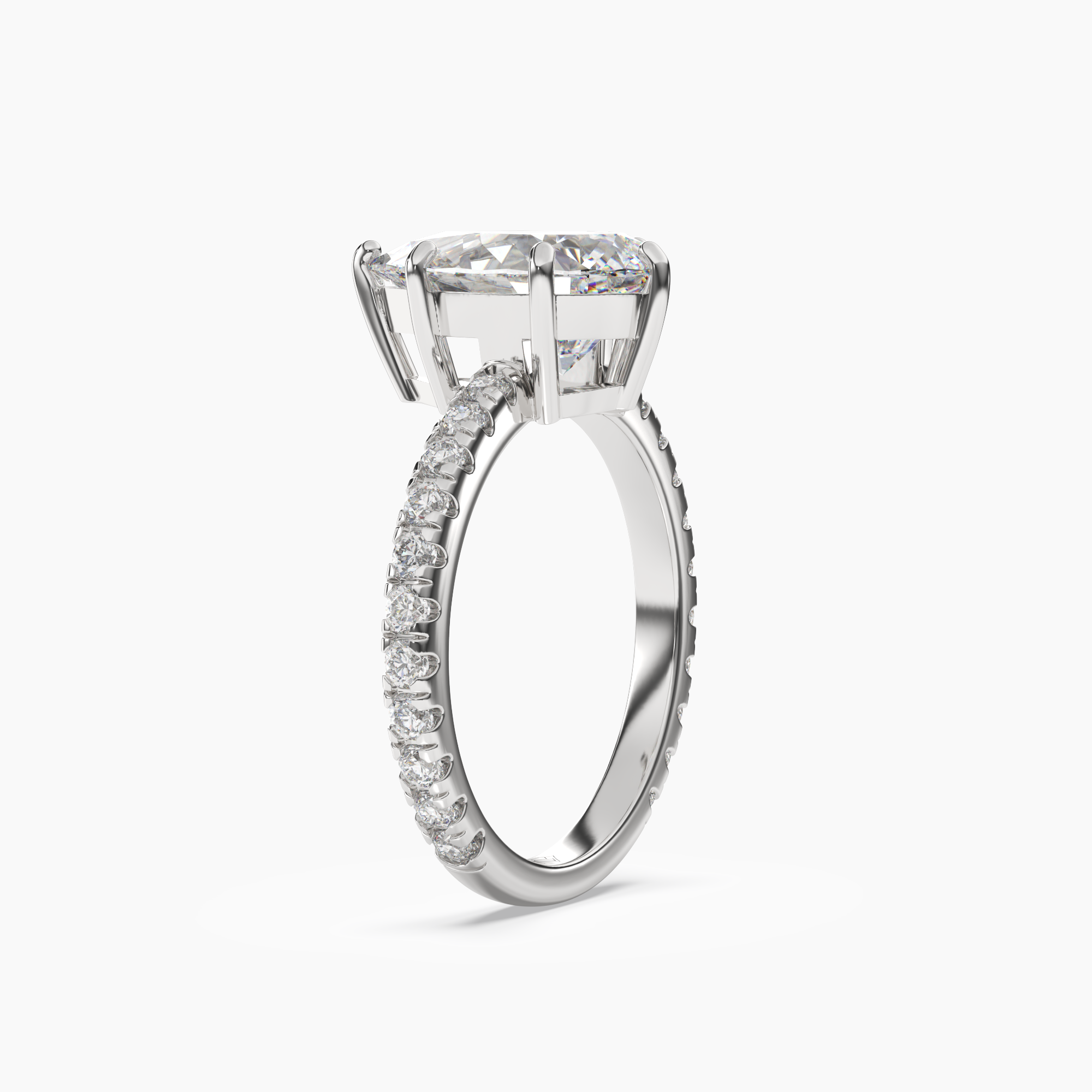 Aurora 1 Carat Pear Cut Pave Lab Grown Diamond Ring in 18K Yellow Gold - View 5