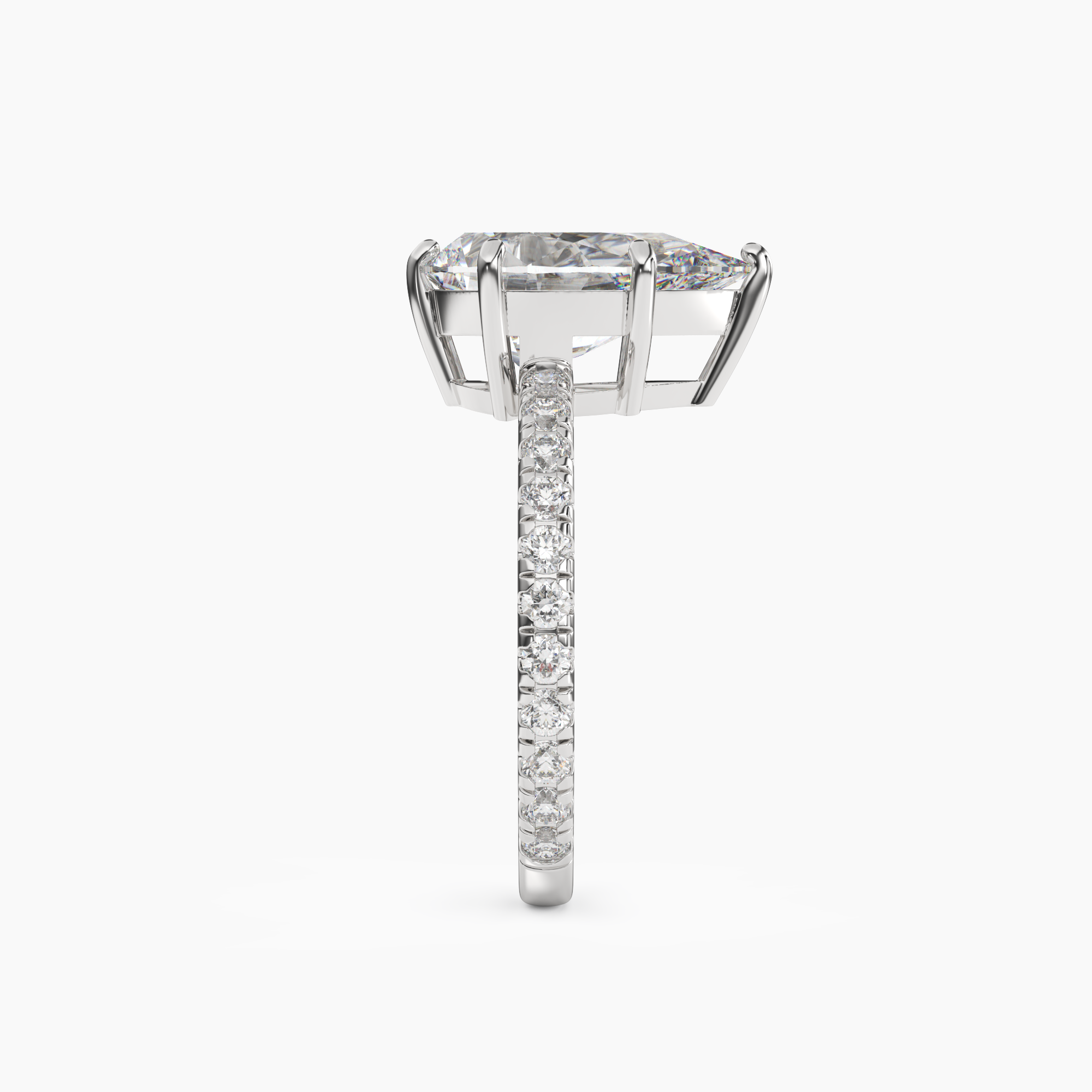 Aurora 5 Carat Pear Cut Pave Lab Grown Diamond Ring in 14K Rose Gold - View 6