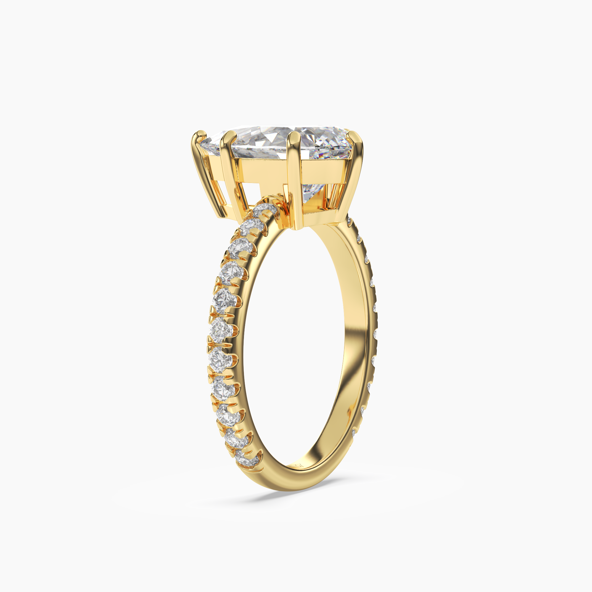 Aurora 2.5 Carat Pear Cut Pave Lab Grown Diamond Ring in Silver - View 5
