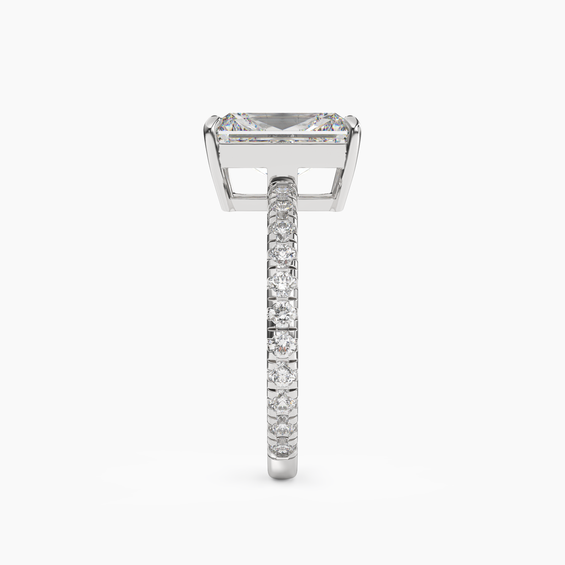 Aurora 5 Carat Radiant Cut Pave Lab Grown Diamond Ring in 14K Rose Gold - View 6
