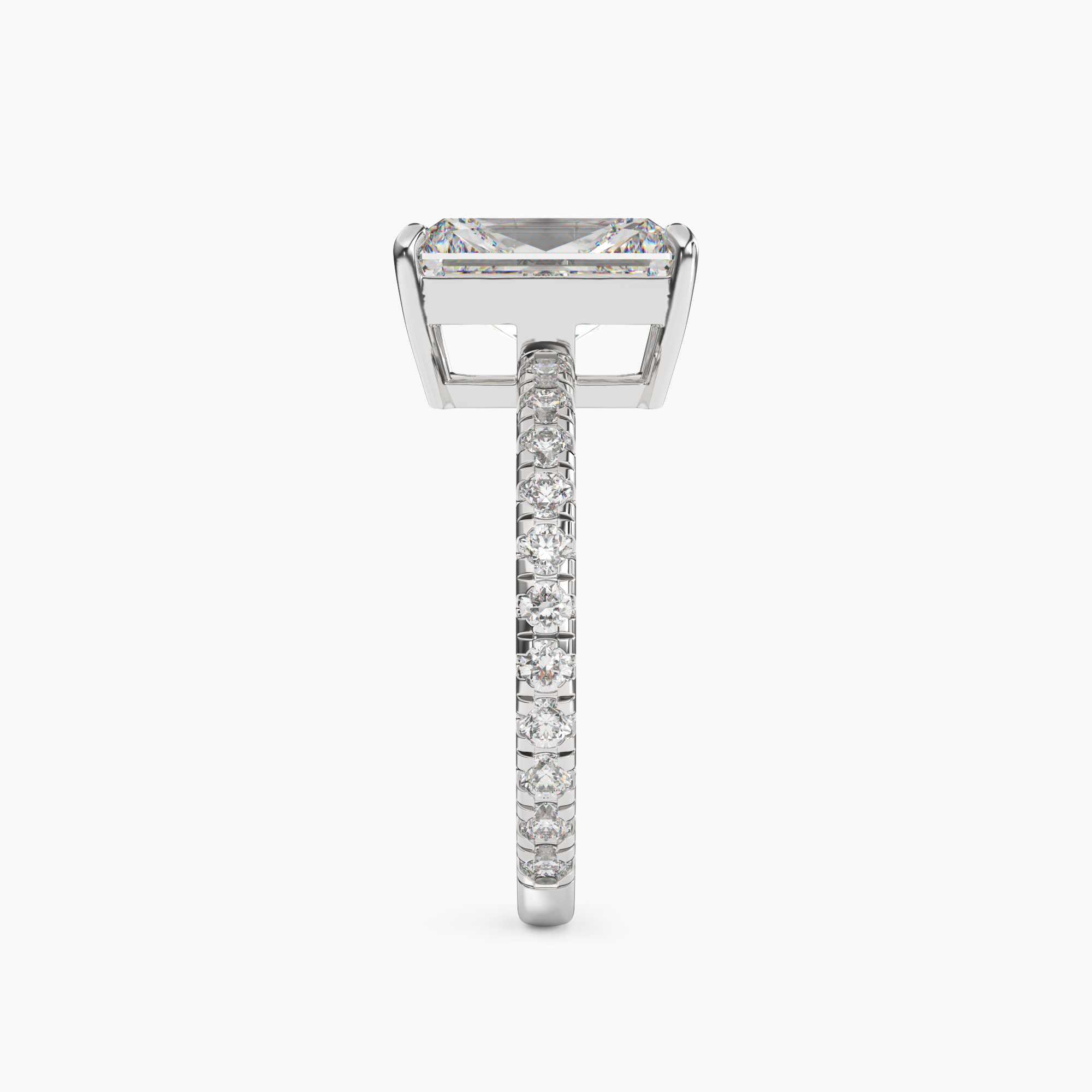 Aurora 2 Carat Radiant Cut Pave Lab Grown Diamond Ring in 10K Rose Gold - View 6