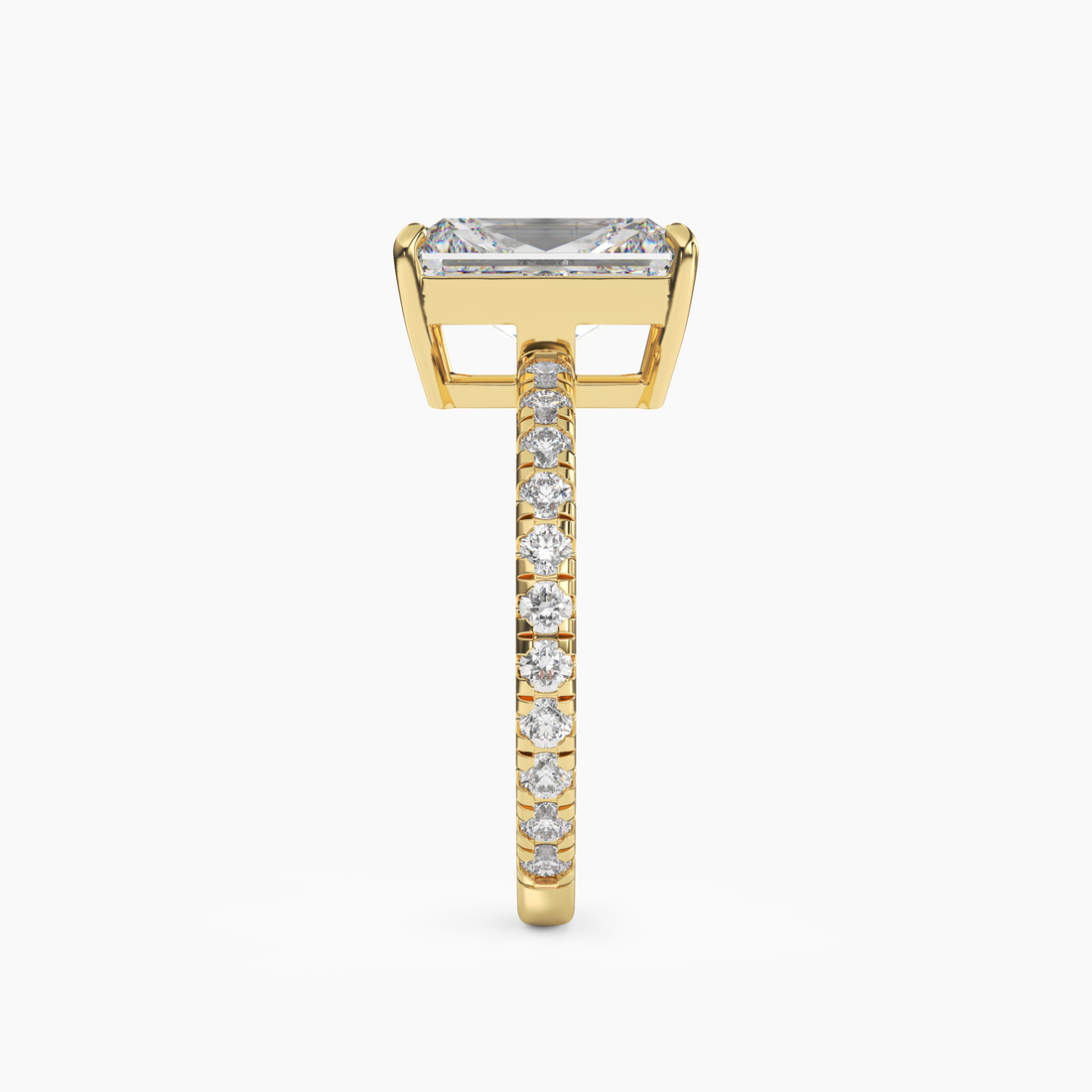 Aurora 5 Carat Radiant Cut Pave Lab Grown Diamond Ring in 14K Rose Gold - View 9