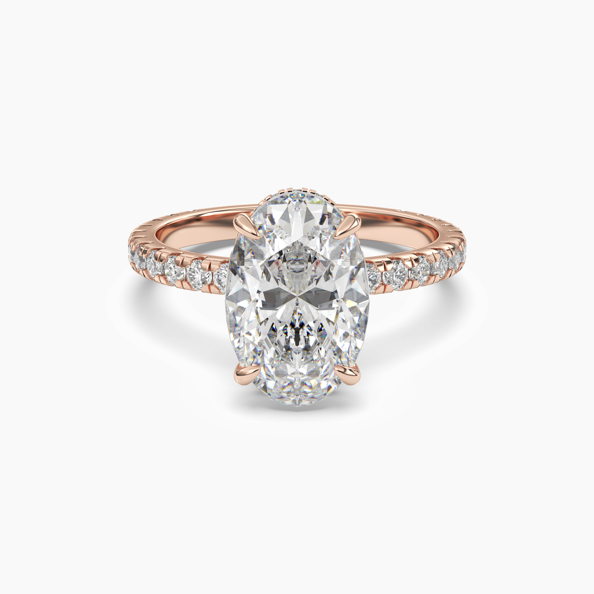 Clara 1.5 Carat Oval Cut Pave Lab Grown Diamond Ring in Platinum - View 7