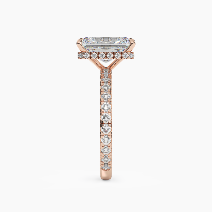 Clara 1 Carat Radiant Cut Pave Lab Grown Diamond Ring in 14K White Gold - View 9