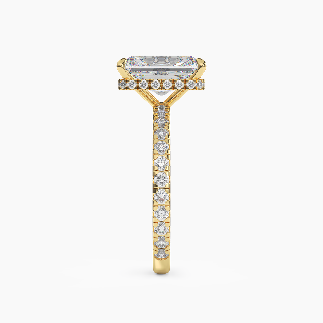 Clara 4.5 Carat Radiant Cut Pave Lab Grown Diamond Ring in 10K White Gold - View 6