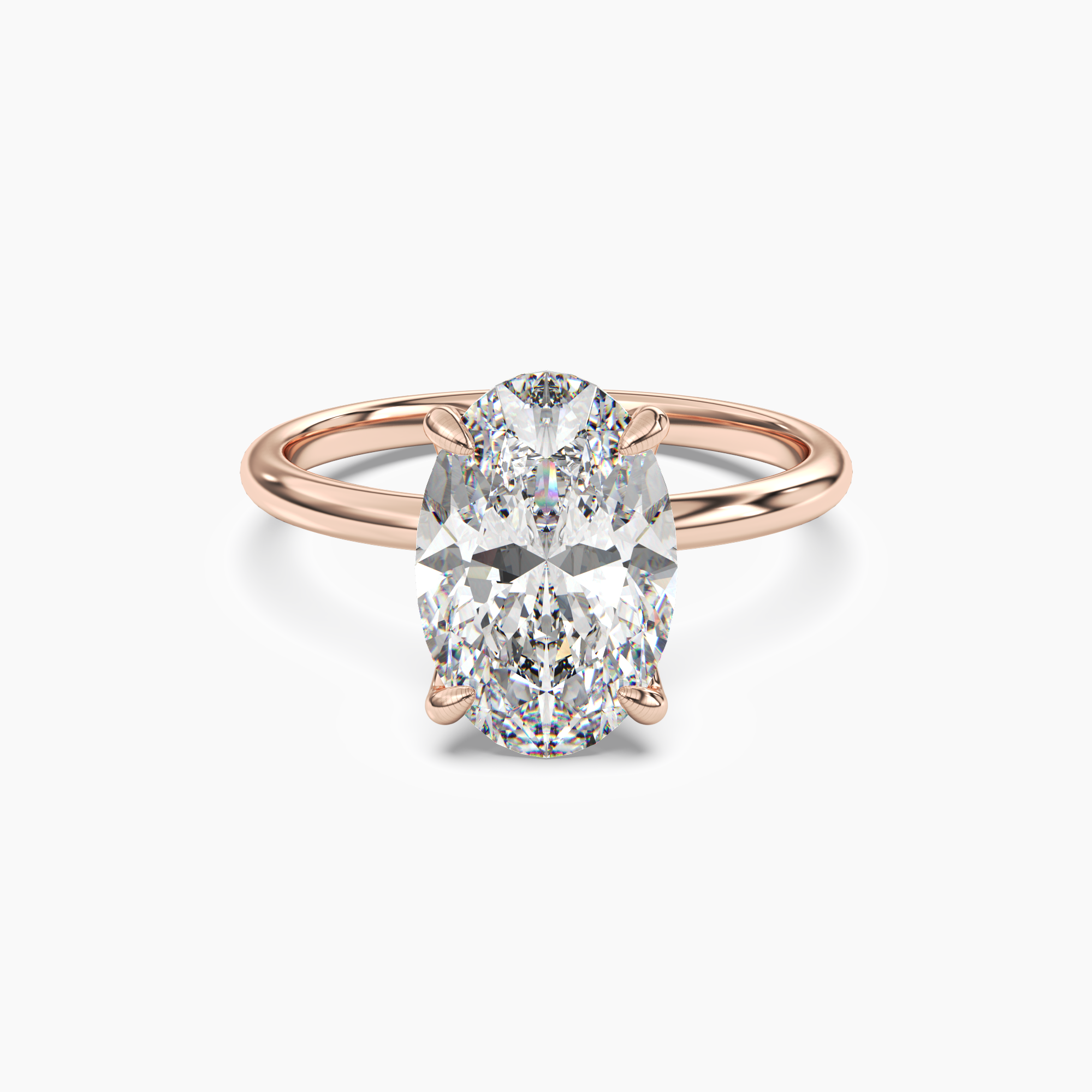 Isla 1 Carat Oval Cut Solitaire Lab Grown Diamond Ring in Silver - View 7