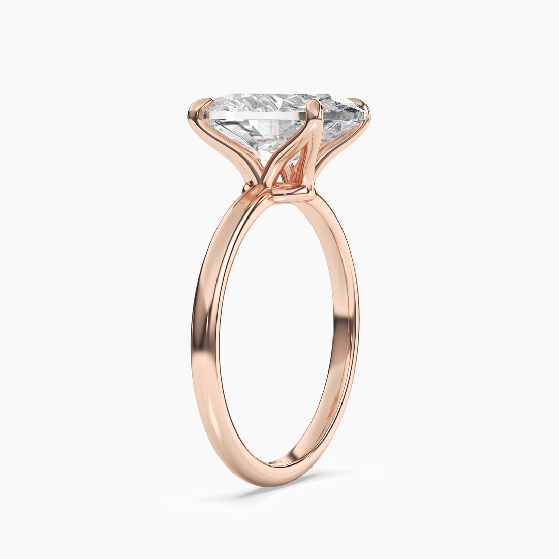 Isla 1.5 Carat Oval Cut Solitaire Lab Grown Diamond Ring in 14K Rose Gold - View 2