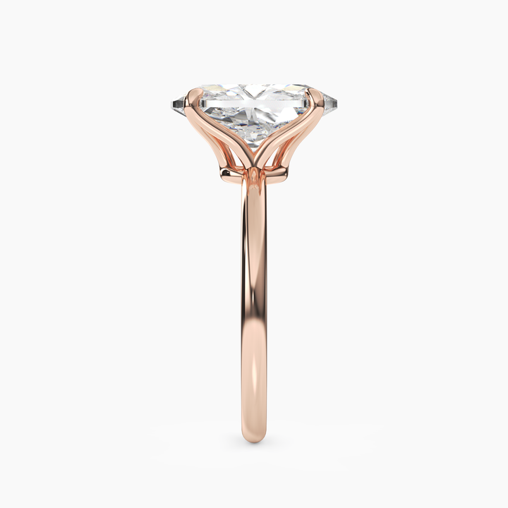 Isla 5 Carat Oval Cut Solitaire Lab Grown Diamond Ring in 14K White Gold - View 9