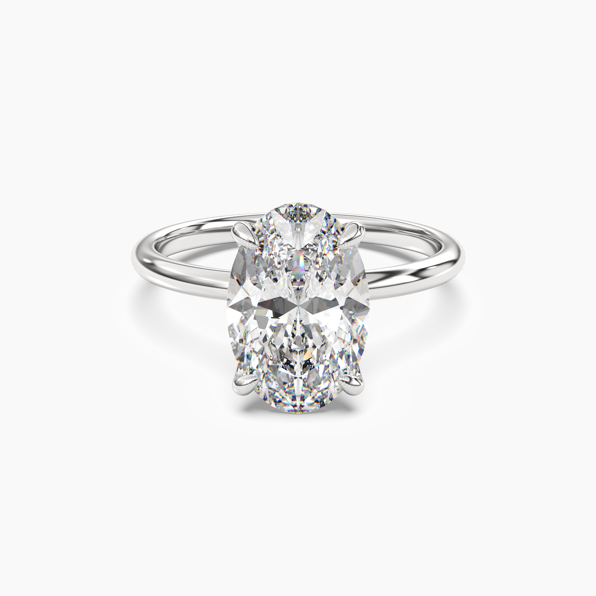 Isla 5 Carat Oval Cut Solitaire Lab Grown Diamond Ring in 18K Yellow Gold - View 4