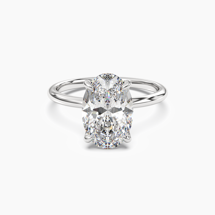 Isla 5 Carat Oval Cut Solitaire Lab Grown Diamond Ring in 14K White Gold