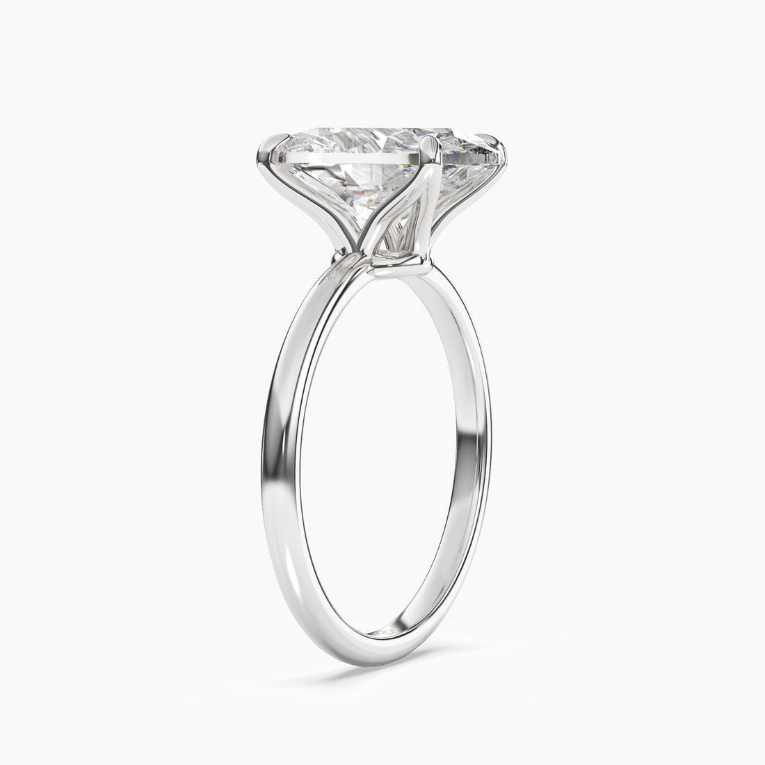Isla 5 Carat Oval Cut Solitaire Lab Grown Diamond Ring in 14K Yellow Gold - View 5