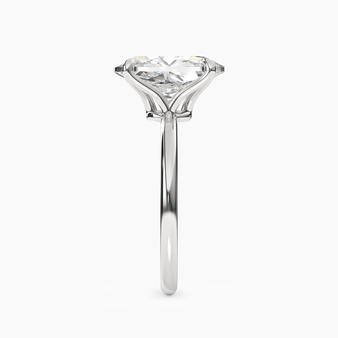 Isla 5 Carat Oval Cut Solitaire Lab Grown Diamond Ring in 14K White Gold - View 3