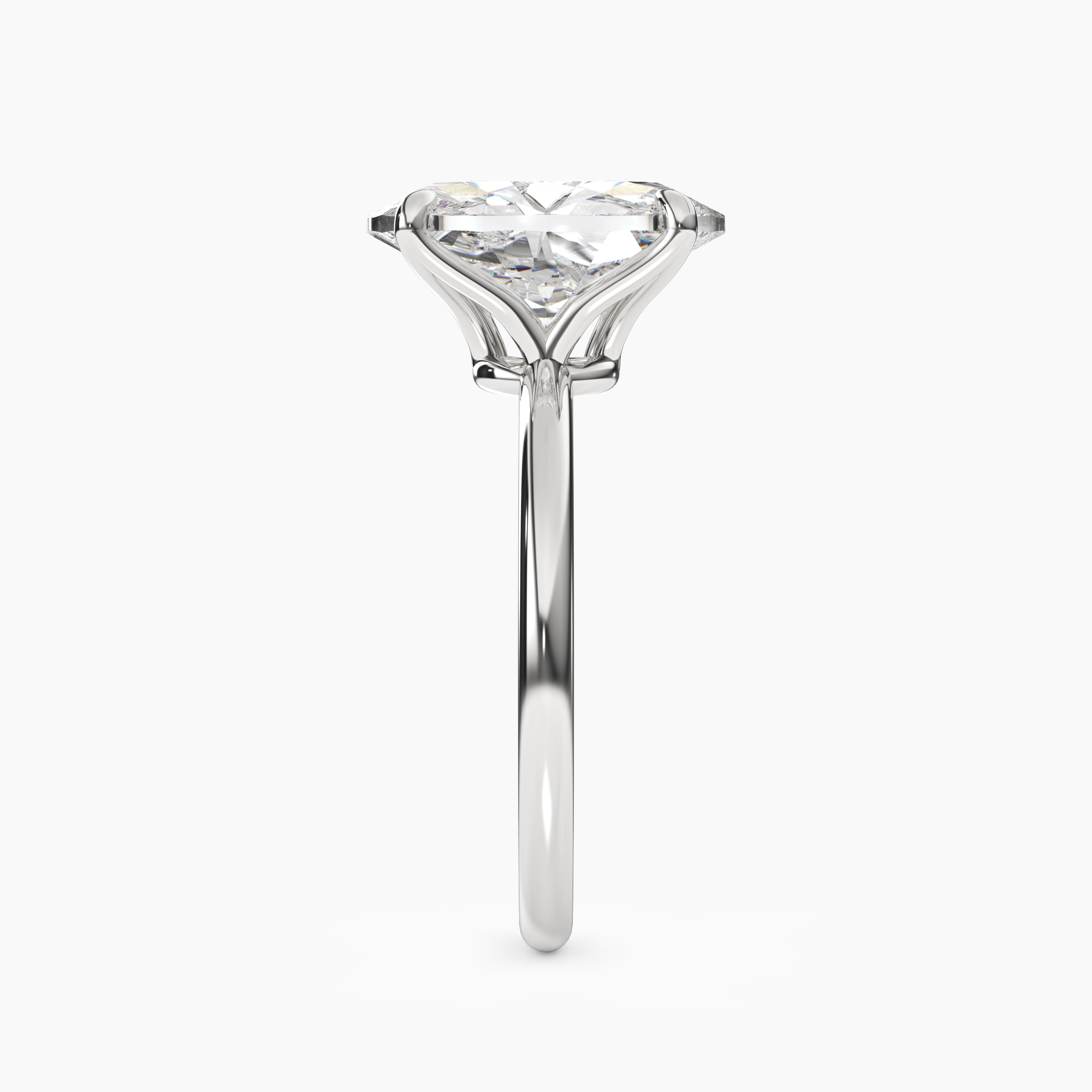 Isla 2 Carat Oval Cut Solitaire Lab Grown Diamond Ring in 10K White Gold - View 3