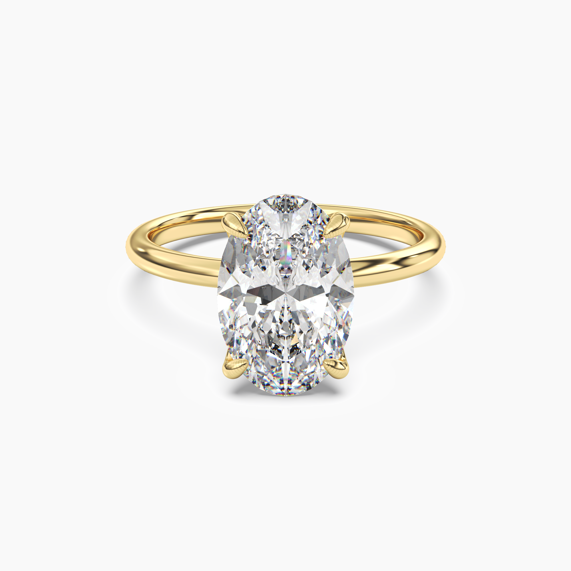 Isla 1.5 Carat Oval Cut Solitaire Lab Grown Diamond Ring in 18K Yellow Gold