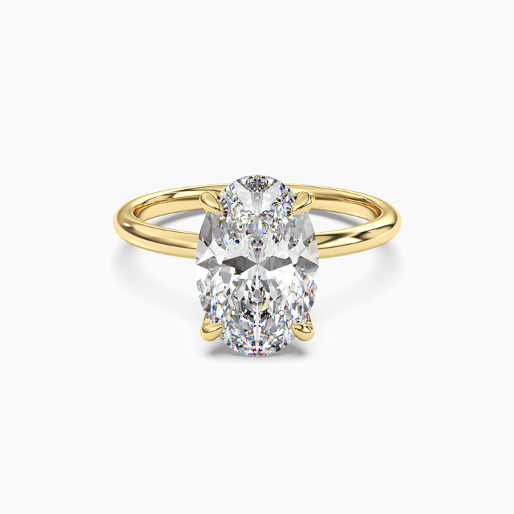 Isla 5 Carat Oval Cut Solitaire Lab Grown Diamond Ring in 14K Yellow Gold
