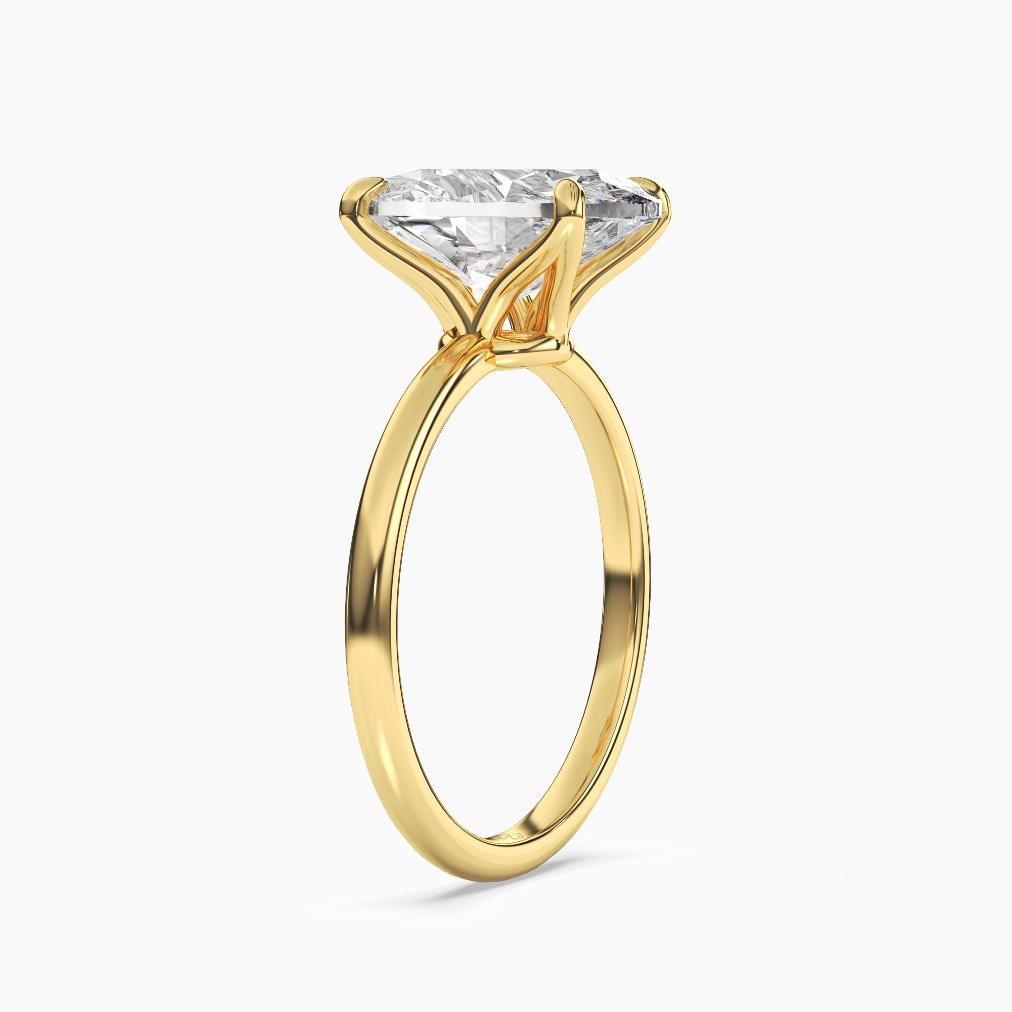Isla 4 Carat Oval Cut Solitaire Lab Grown Diamond Ring in 14K Rose Gold - View 8