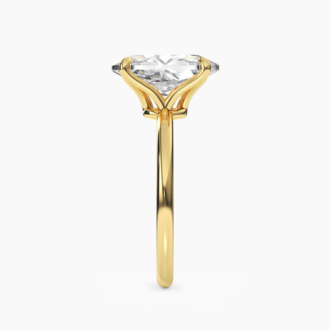 Isla 5 Carat Oval Cut Solitaire Lab Grown Diamond Ring in 14K Yellow Gold - View 3